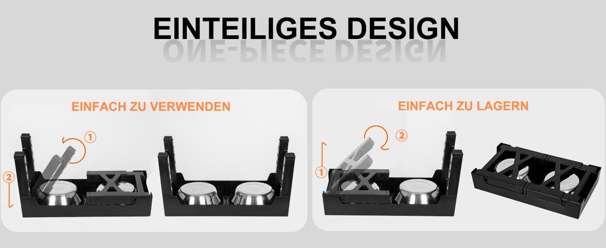 Hundenäpfe, Hundenapf, 4-fach höhenverstellbare und faltbare Futterstation Fressnapf Wassernapf, 2 Edelstahl- und 1 Antischlingnapf Hunde