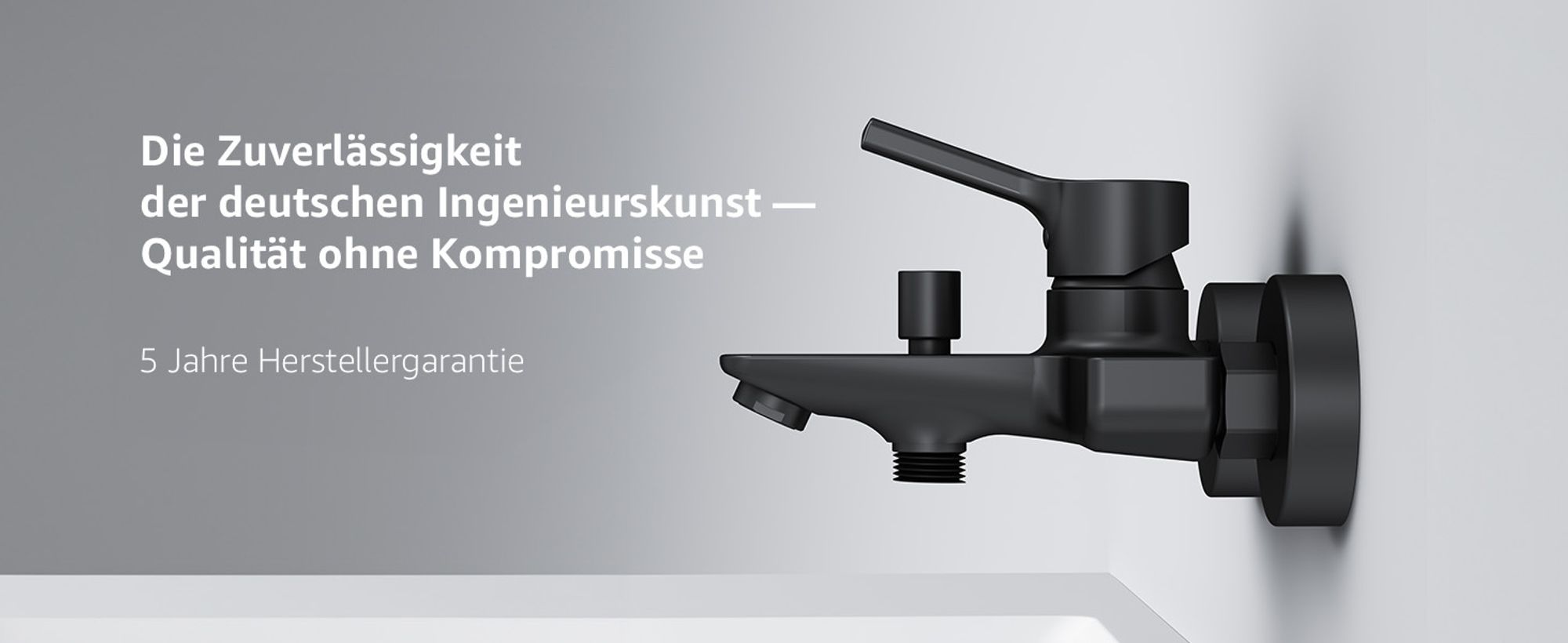 AM.PM Badewannenarmatur Wannenarmatur Schwarz Einhebelmischer Wandmontage Bad Messing Badewannen Armaturen