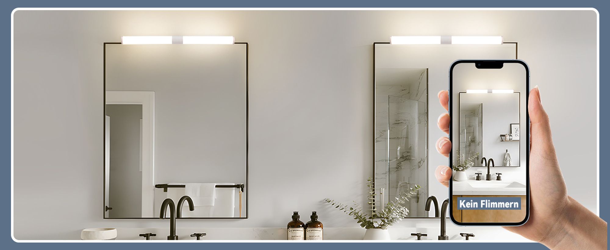 ZMH Spiegelleuchte  LED 40CM Wandlampe  Lampe 6W  Wand Klemmbar Wandleuchte 4000K Neutralweiß Modern