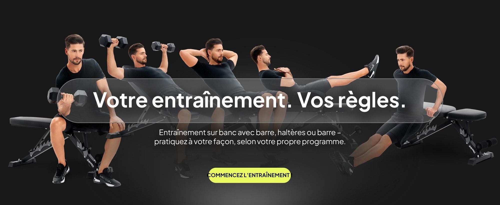 Banc de musculation pliable Zipro Profi Jacked – Banc inclinable et banc négatif réglables (7+3 niveaux) Rembourrage extra épais Banc d'entraînement résistant pour la maison