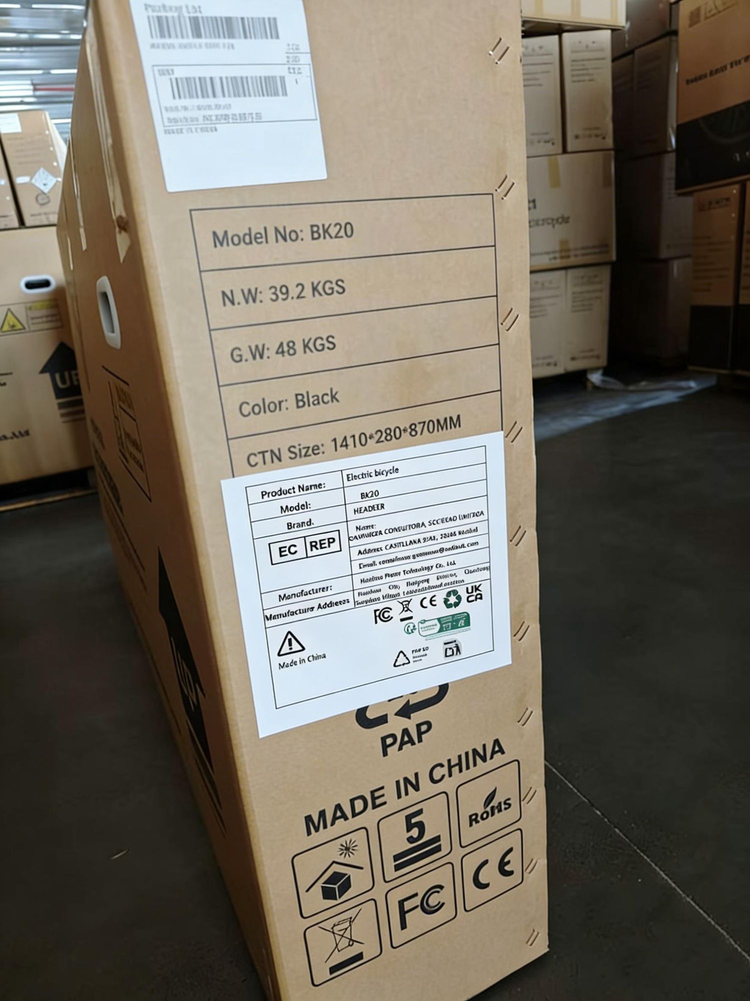 Rower Elektryczny HEADEER BK20 - Bateria 48V20AH 20" Hamulec Tarczowy - Czarny