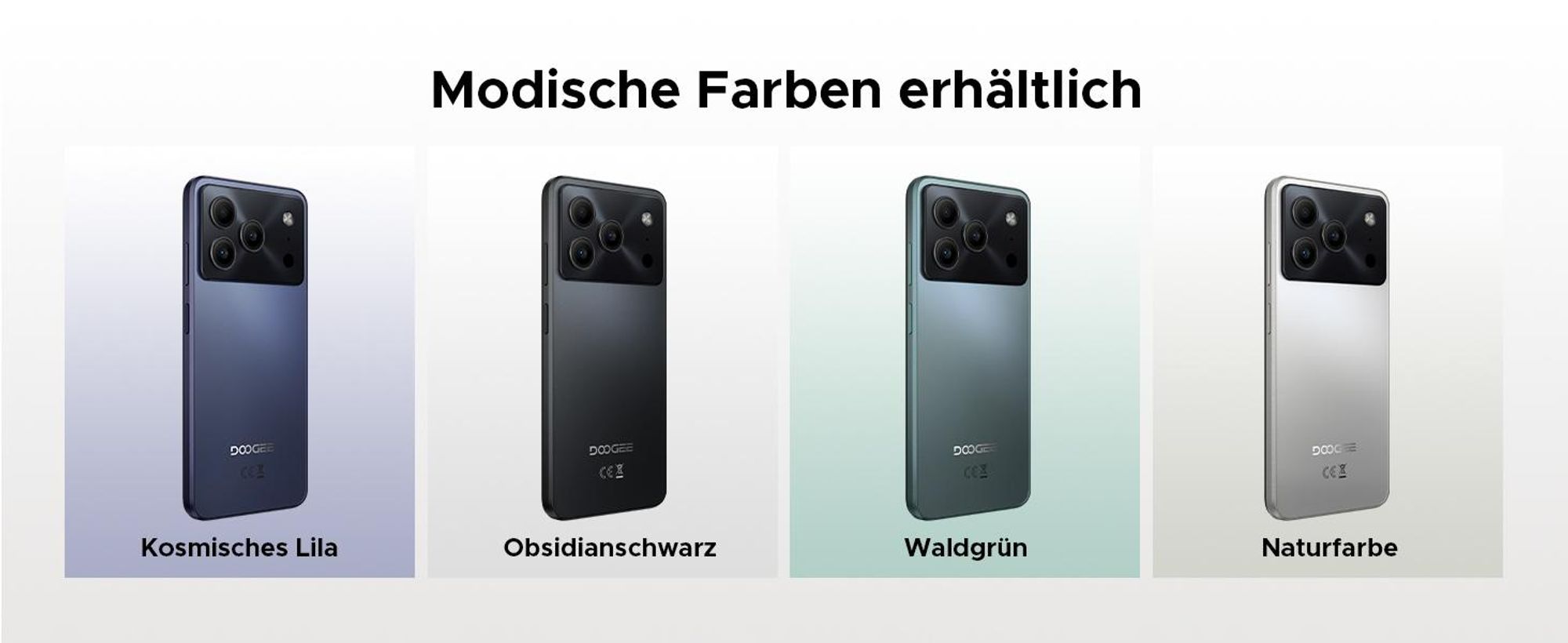 DOOGEE Note56 Plus Smartphone Handy, Android 16, 6,56" 90Hz, 6150mAh Akku, 48GB+256GB, 4G, 50MP, NFC, Fingerabdruck, Gesichtserkennung, ohne Vertrag