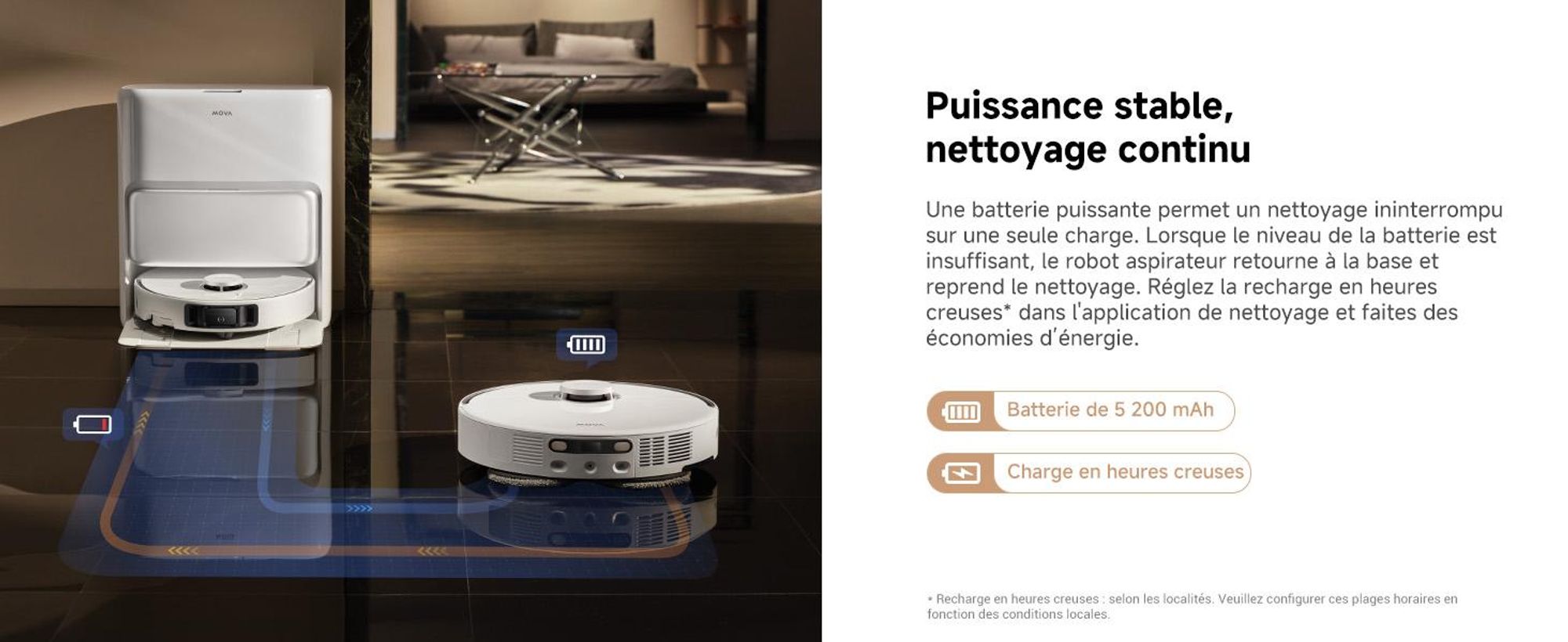 MOVA P50 Ultra Robot Aspirateur Laveur, Serpillière Flexible, 19 000 Pa, Nettoyage Coins et Bords, Auto-Nettoyage 75 °C, Vidage et Recharge Automatiqu