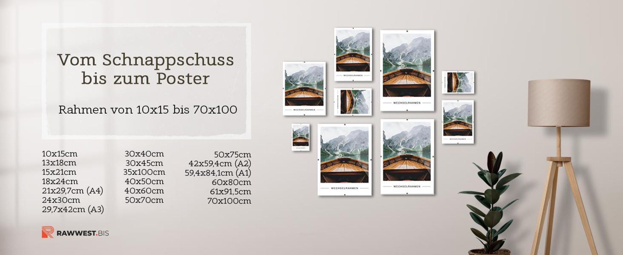RAWWEST.BIS Rahmenloser Bilderrahmen A4 21x29,7 cm Cliprahmen mit Kunstglas Plexi