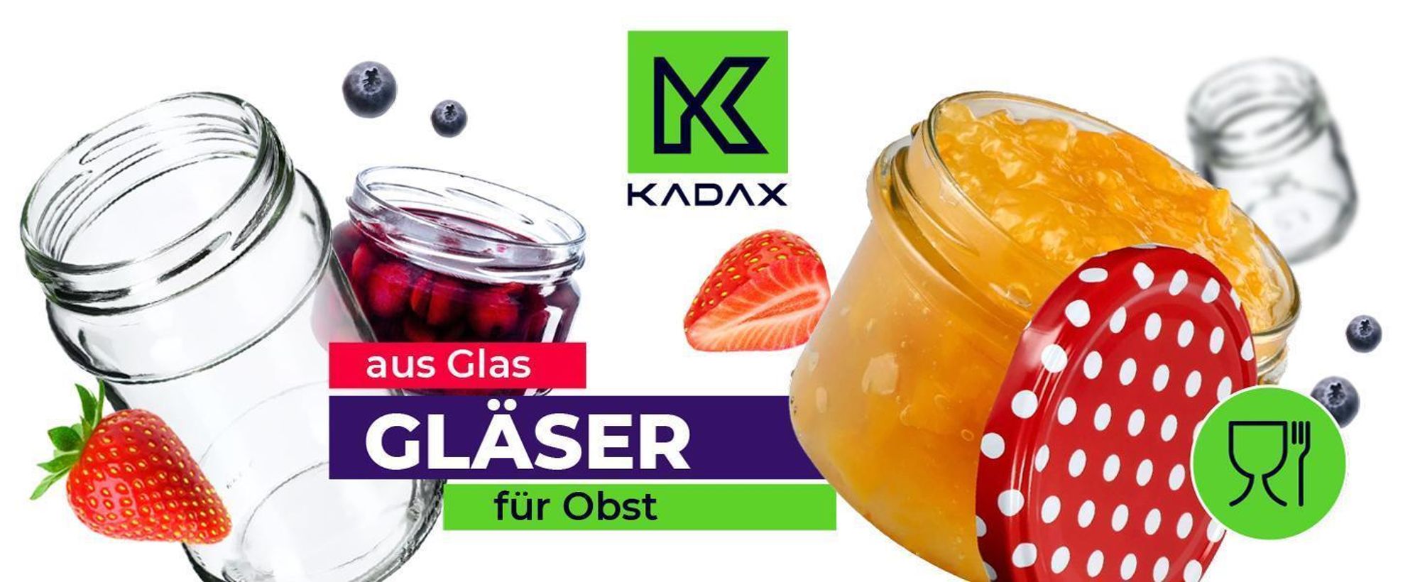 KADAX Einmachgläser mit Deckel "Lerma", Einweckgläser, 200 ml, 100 Stück, Deckel mit Folkloremuster