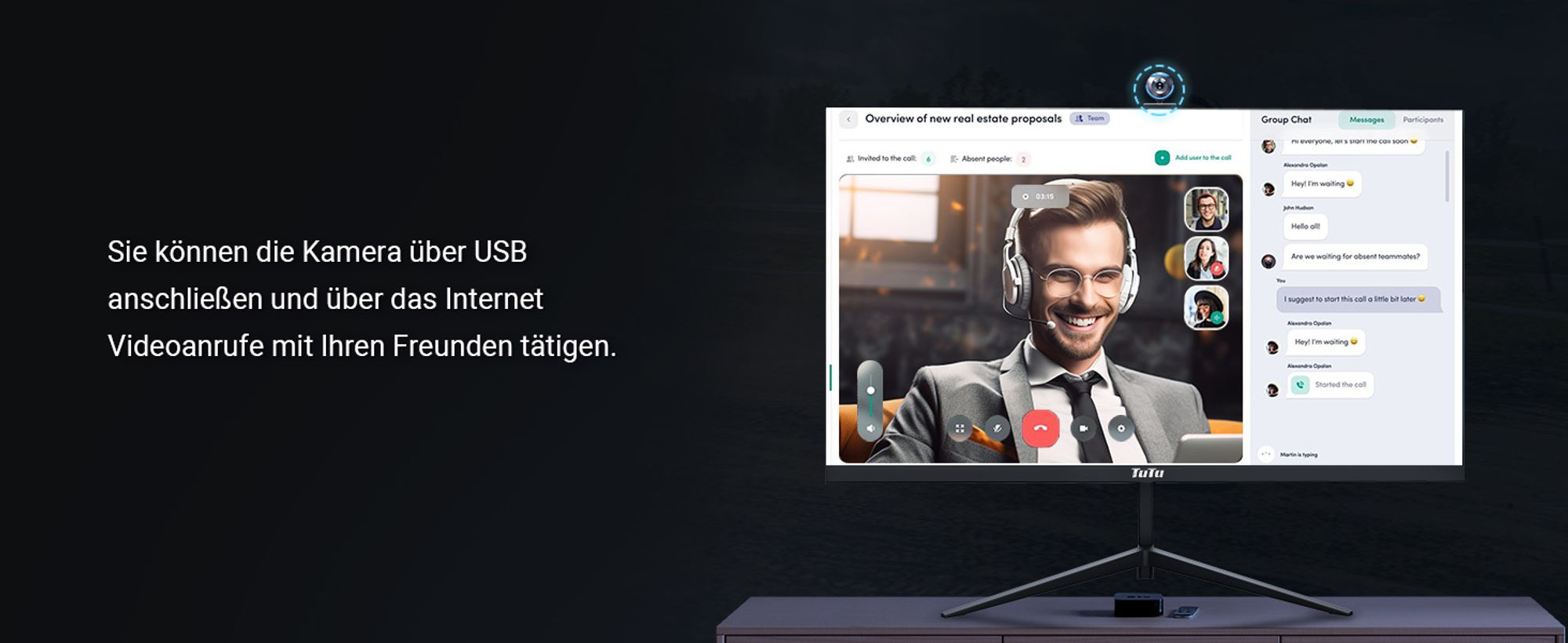 TuTu TU245J03 25 Zoll Full HD Smart TV & Monitor - Google TV - 2x HDMI, 2x USB mit Fernbedienung und HDMI-Kabel