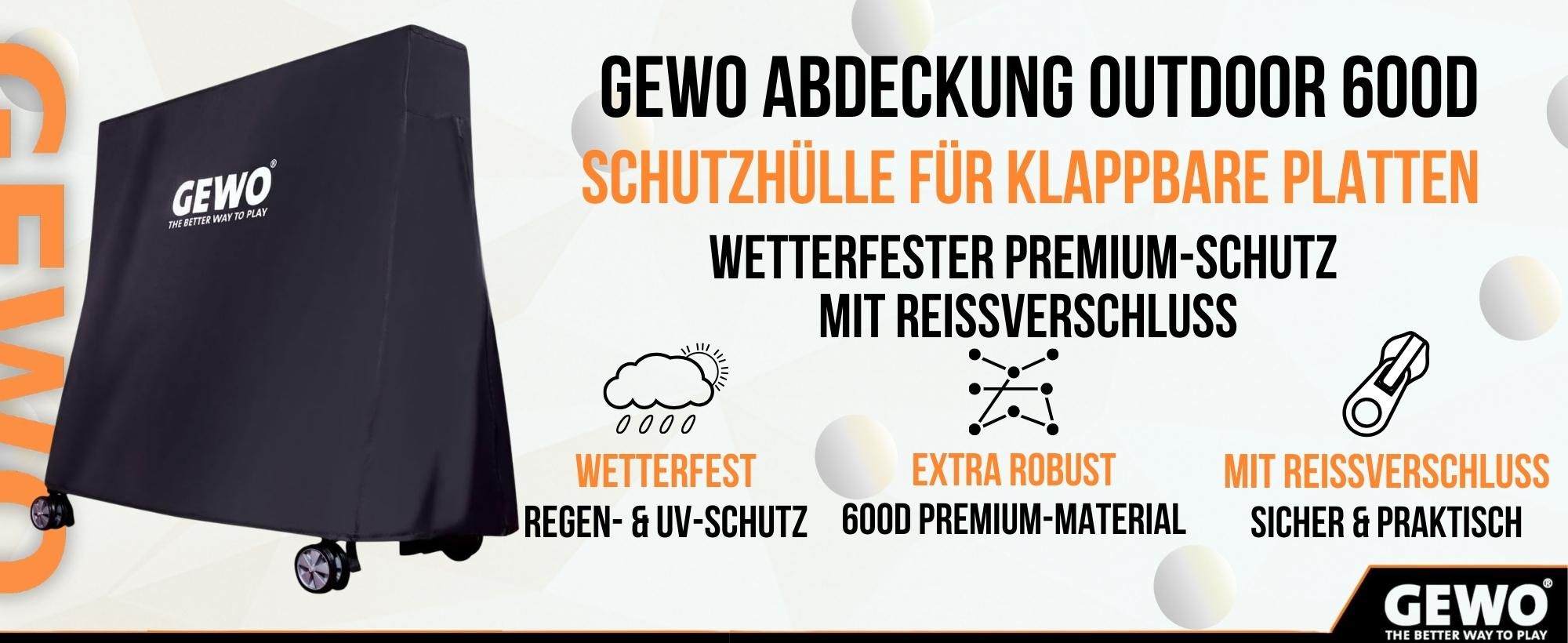 GEWO Tischtennisplatte Abdeckung Outdoor, Schutzhülle Tischtennisplatte, Tischtennis Abdeckung