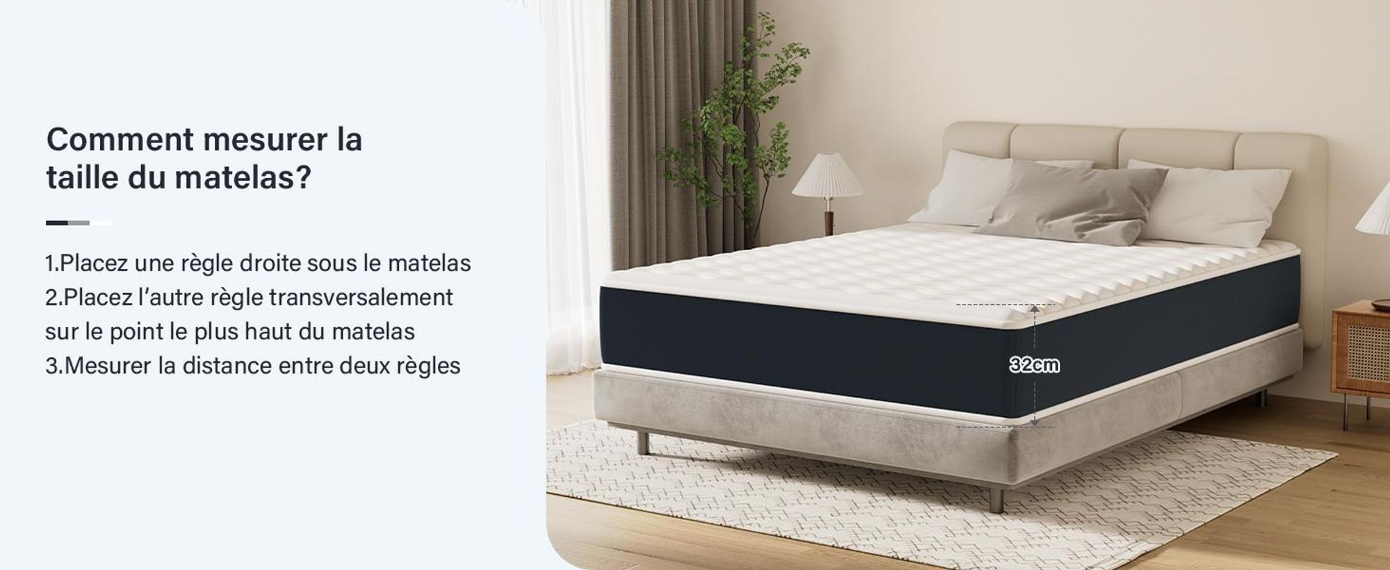 DEWINNER Matratze 90 x 200, Schaumstoff 32 cm und Memory-Schaum-Matratze, perfekte Stützkraft, hohe Elastizität, atmungsaktiv, 7 Zonen