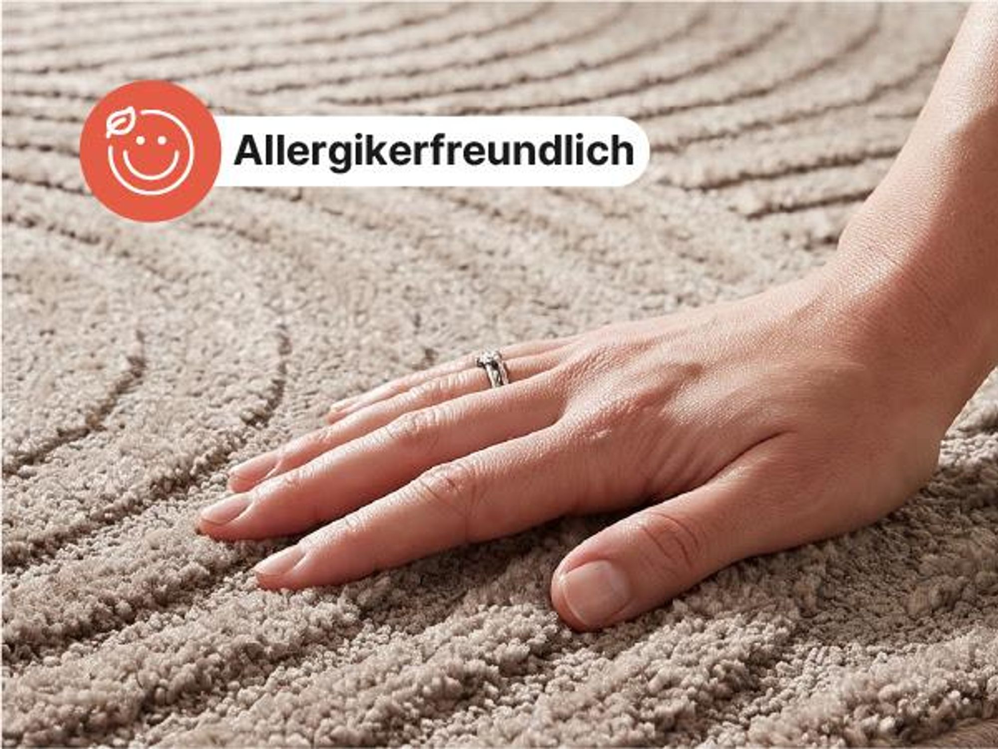 Tapiso Kurzflorteppich LINEA 3D Wellenmuster taupe Wohnzimmer 200 x 300 cm