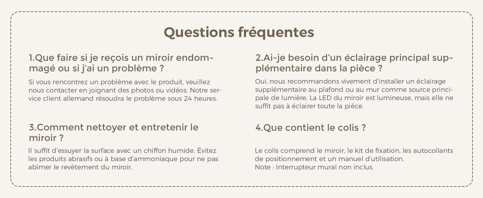 S'AFIELINA 85×50 cm Miroir asymétrique LED - miroir de salle de bain avec éclairage, variateur d'intensité, montage horizontal/vertical, antibuée,salle de bain & couloir
