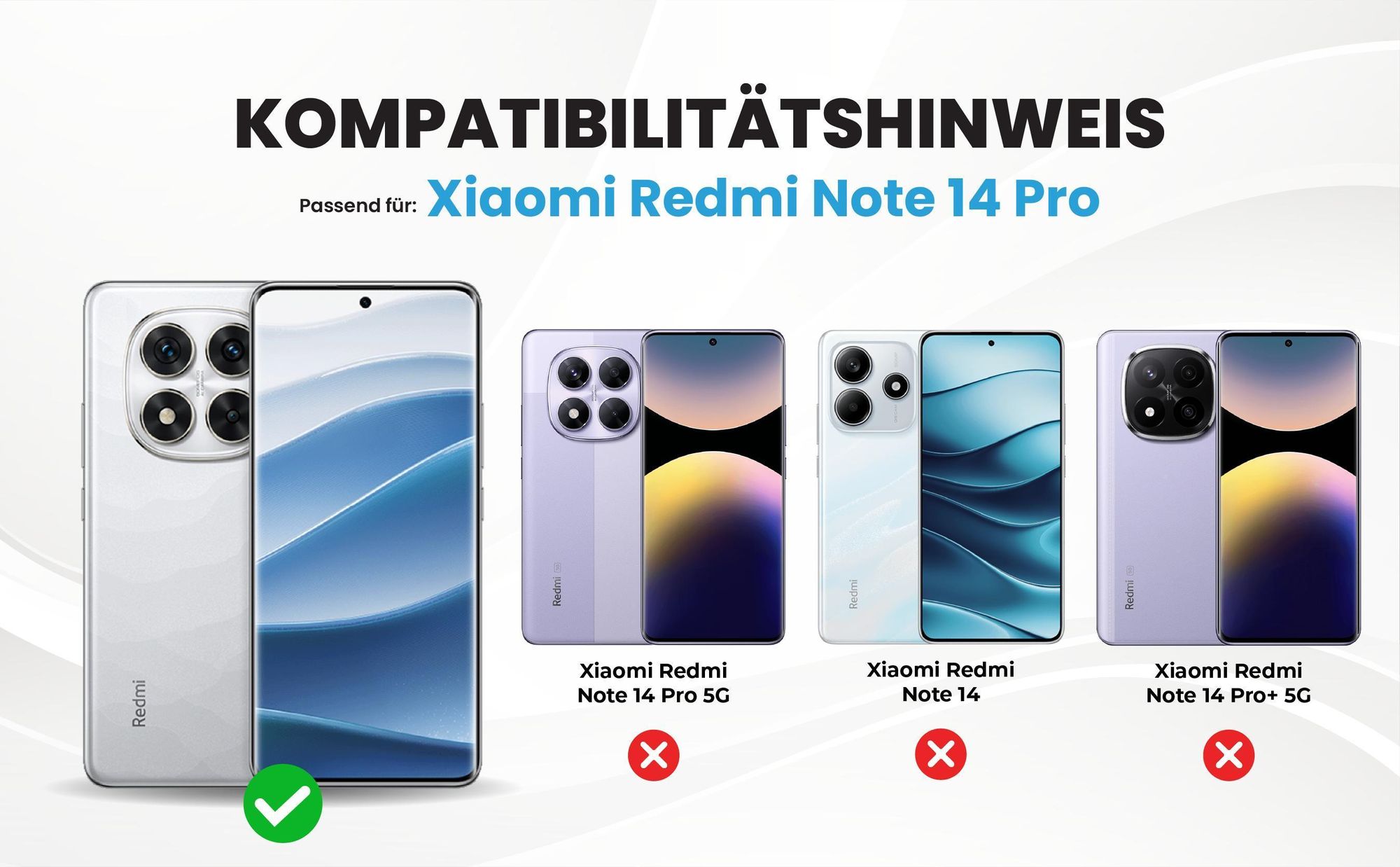Kompatibilitätshinweise Hülle für Xiaomi Redmi Note 14 Pro