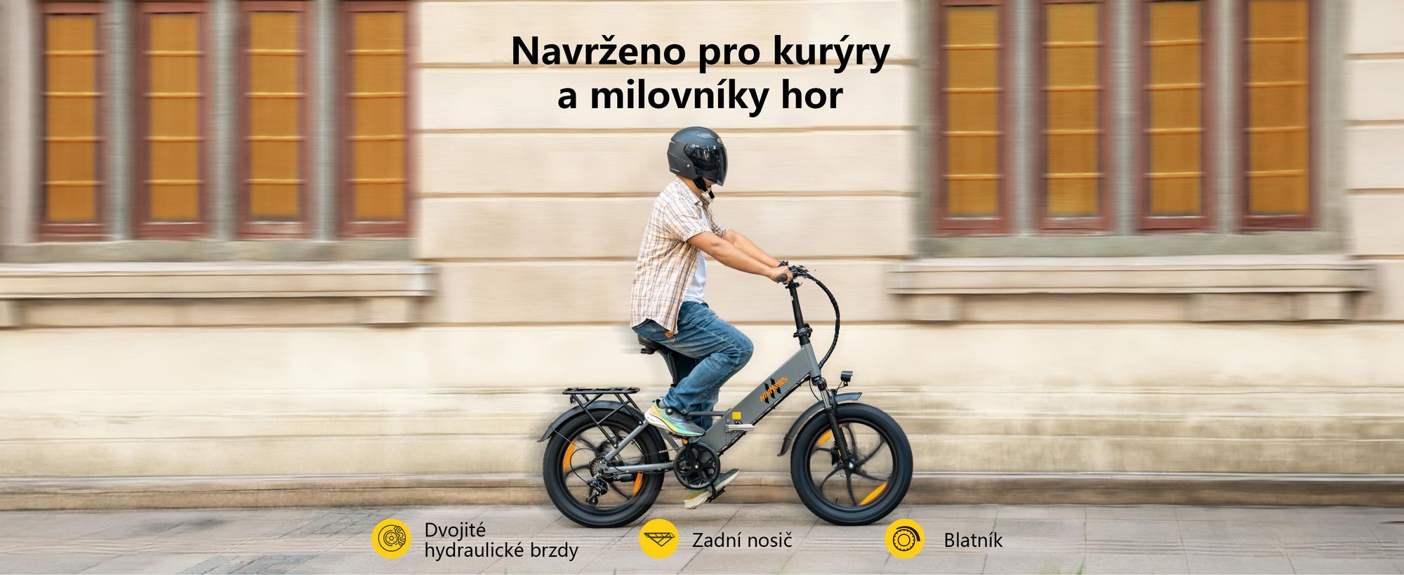 Elektrokolo HillMiles Mile 2 - Baterie 36V13Ah 20 palcová kola dvojité hydraulické brzdy - Šedá