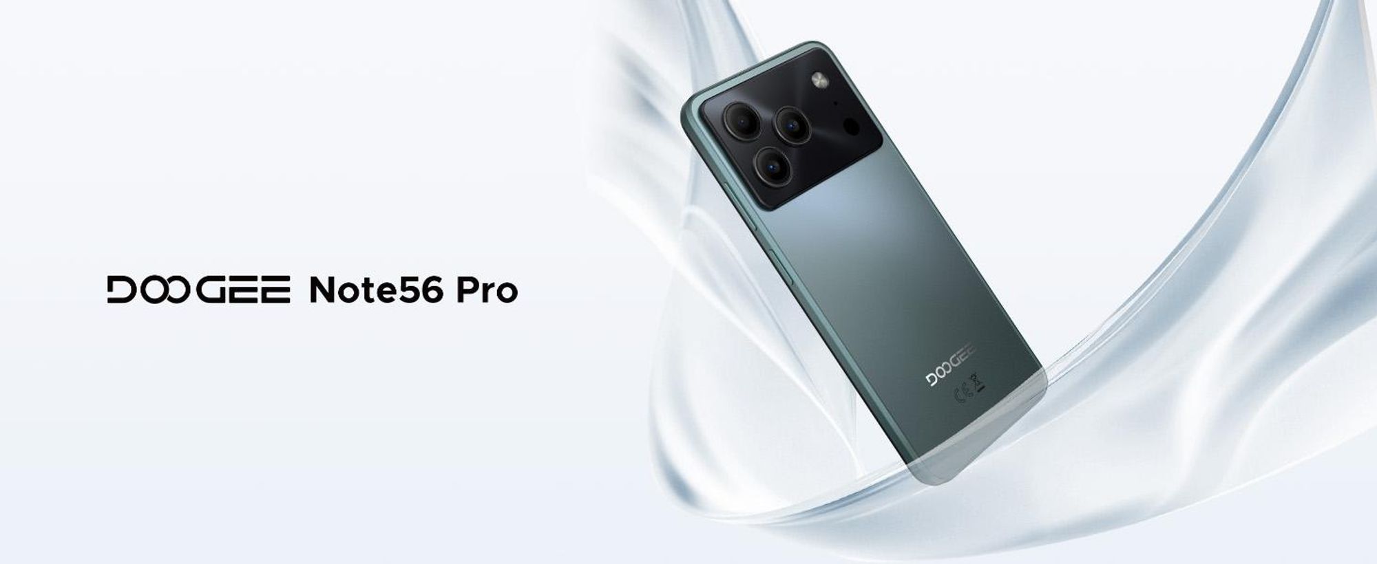 Smartfon DOOGEE Note56 Pro, Android 16, ekran 6,56" 90Hz, bateria 6150mAh, 32GB RAM + 128GB pamięci wewnętrznej, 4G, Dual SIM, 13MP, NFC, czytnik linii papilarnych, rozpoznawanie twarzy