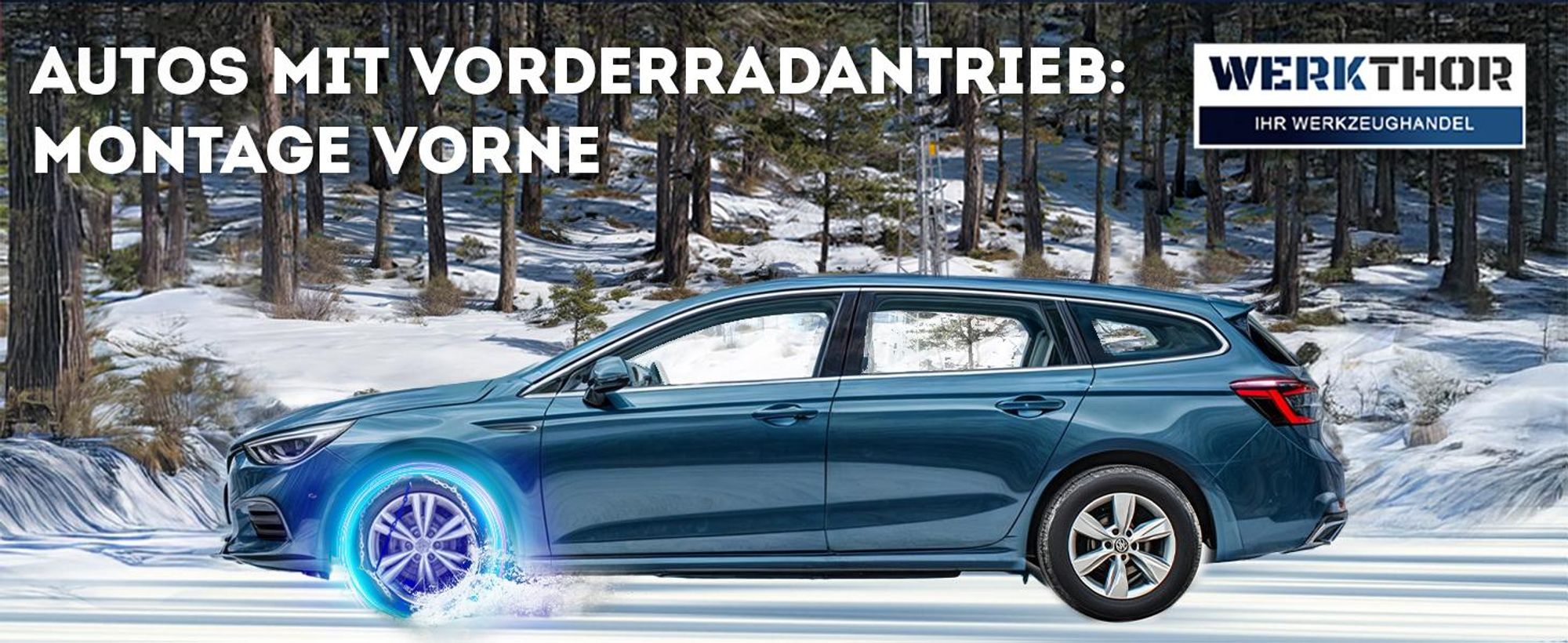 WERKTHOR Schneeketten 2x – Zugelassene Metall Schneeketten für PKW, optimaler Grip, schnelle Montage & passend für diverse Reifengrößen
