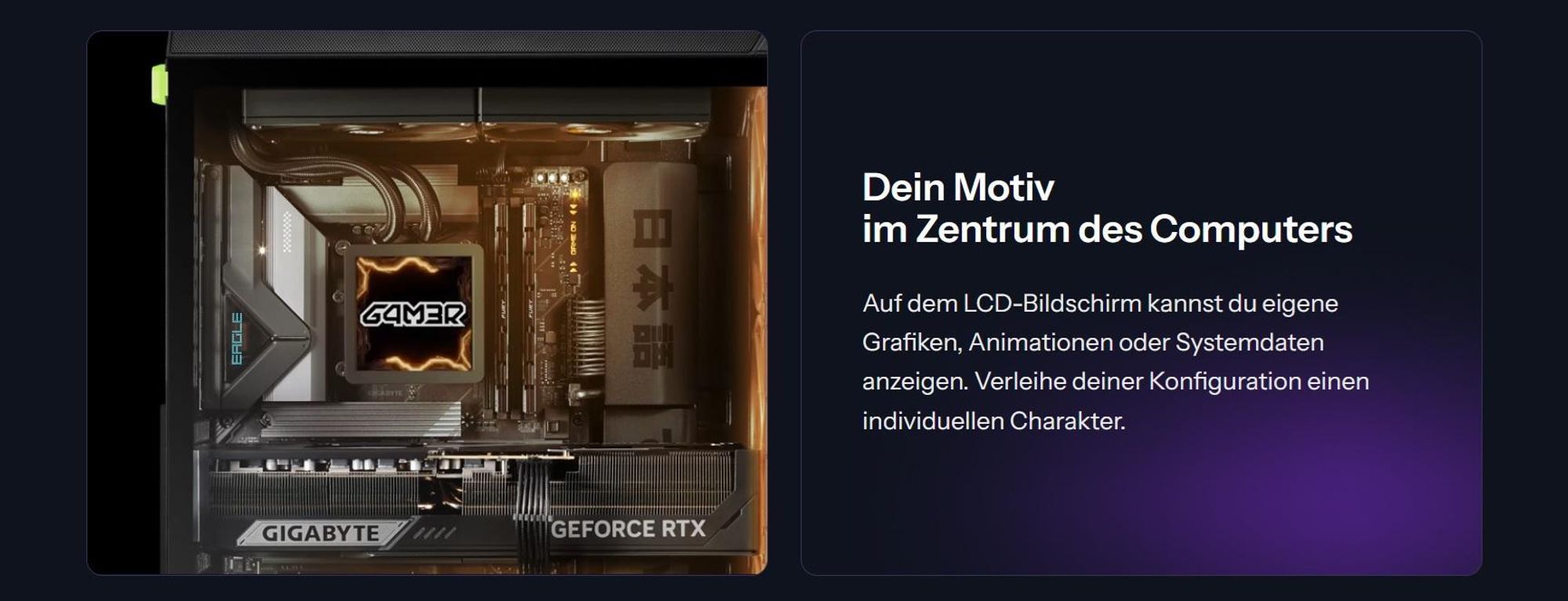 Dein Motiv im Zentrum des Computers