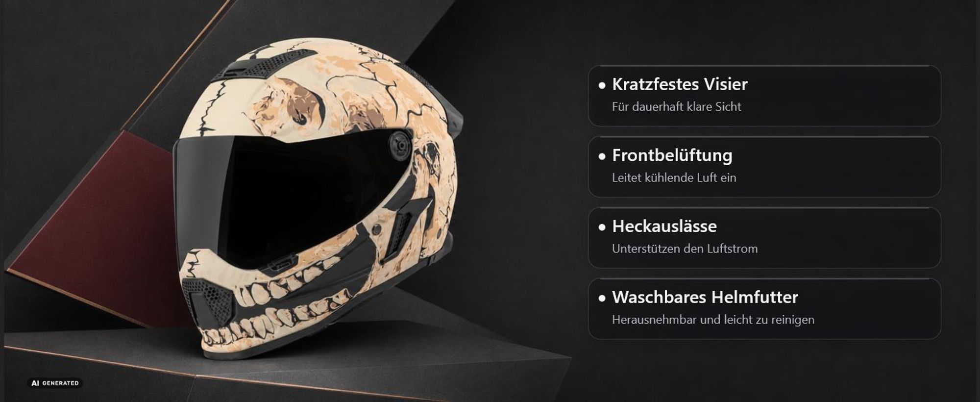 Bogotto Rapto Skull Helm, sand, XL (61/62)