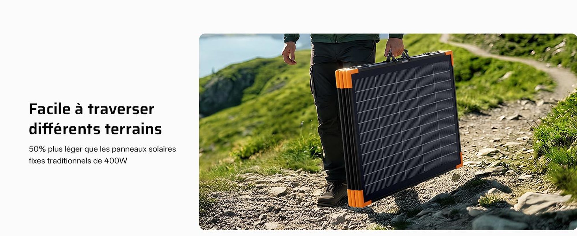 AFERIY Pannello Solare Pieghevole 400W Bifacciale IP67 per Power Station