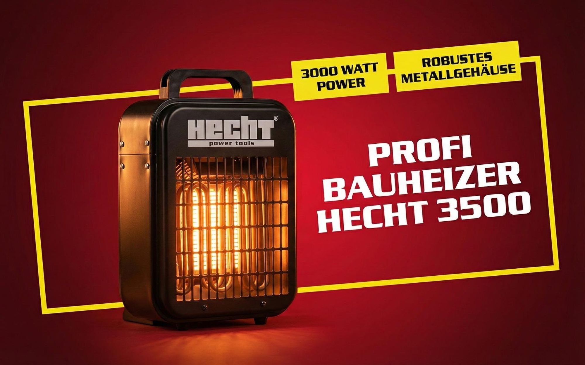 HECHT 3500 Heizlüfter energiesparend | 3000 W | 3-Stufig | bis 30 m² | Überhitzungsschutz