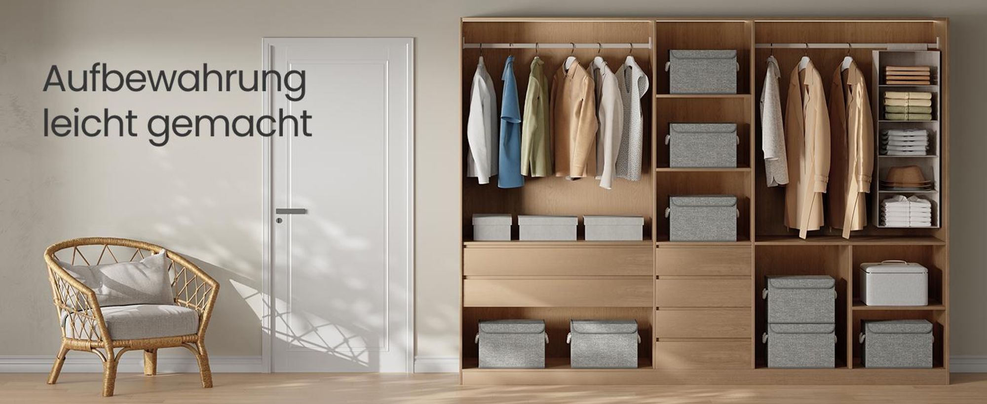 SONGMICS Aufbewahrungsbox mit Deckel, 3er Set, klappbar, Stoffboxen, Aufbewahrung, Organizer, für Kleiderschrank, Griffe, für Schlafzimmer