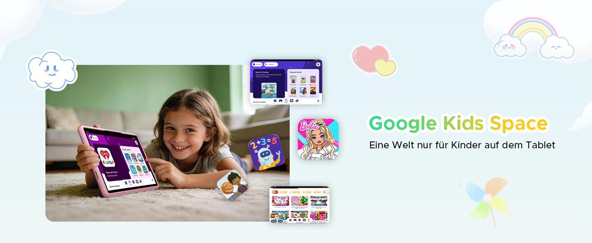 DOOGEE U11Kids 11" Tablet, Android 16,Gemini AI, 24(4+20)GB+128GB/2TB TF, 90Hz,8580mAh,WiFi Tablet für Kind mit Kindgerechte Hülle und Stift