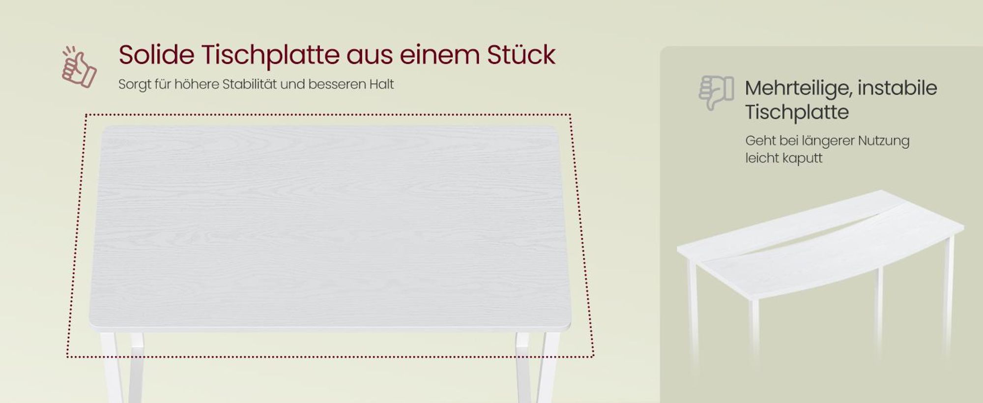 VASAGLE Klapptisch, kleiner Schreibtisch klappbar, Computertisch, Tischplatte aus einem Stück, abgerundete Ecken, 80 cm