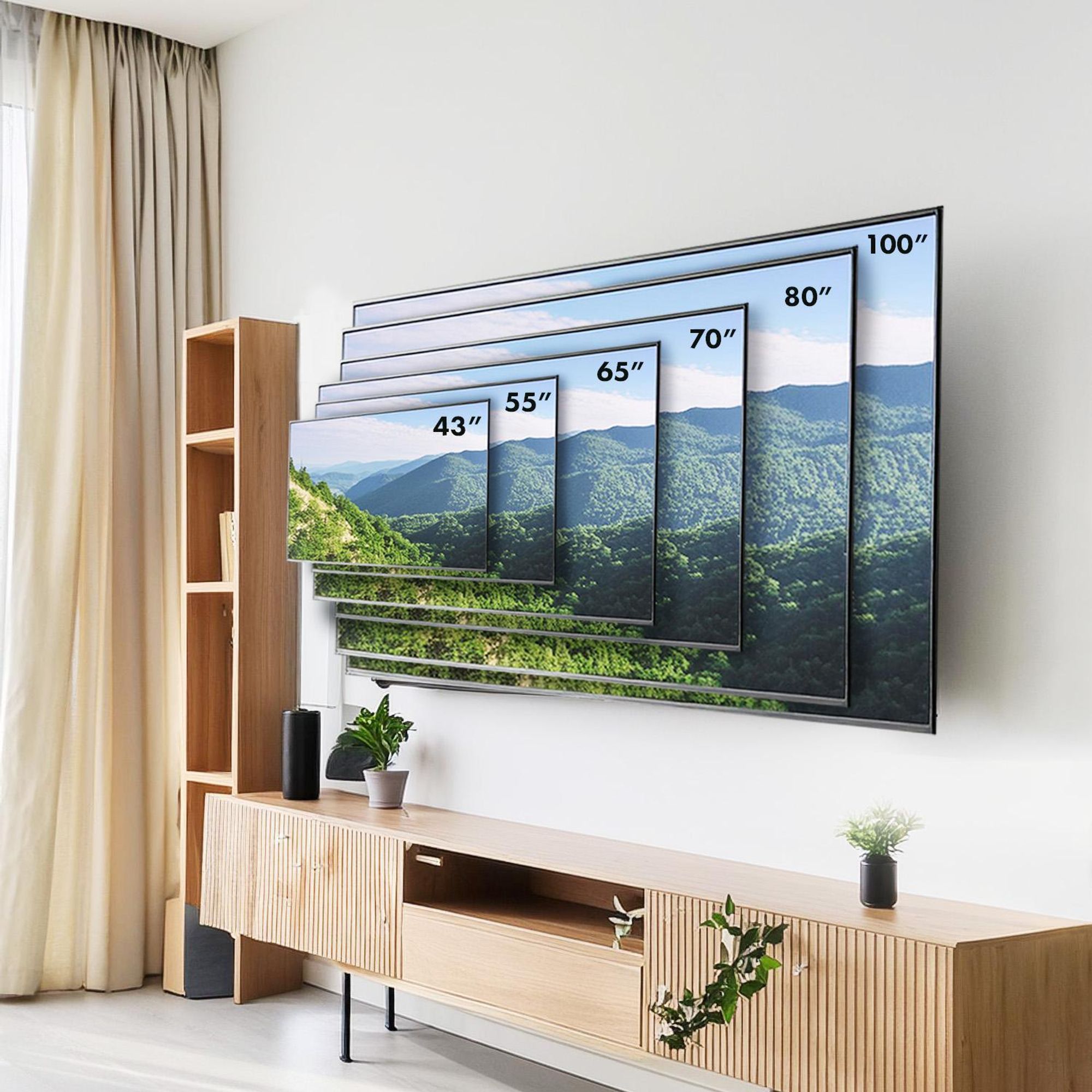 Maclean MC-423 TV-Halterung, vollbeweglich, 43 - 100 Zoll, 80 kg max., VESA 800 x 600, verstellbar, neigbar, drehbar, Wandabstandshalter