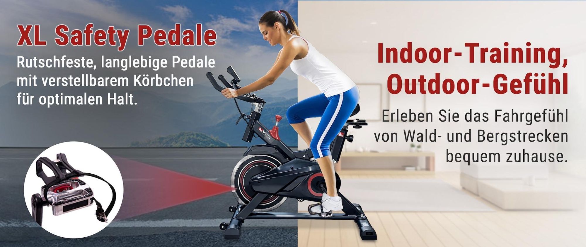 AsVIVA S11 Indoor-Cycle Speedbike, leise, stufenlos, mit Handpulssensor