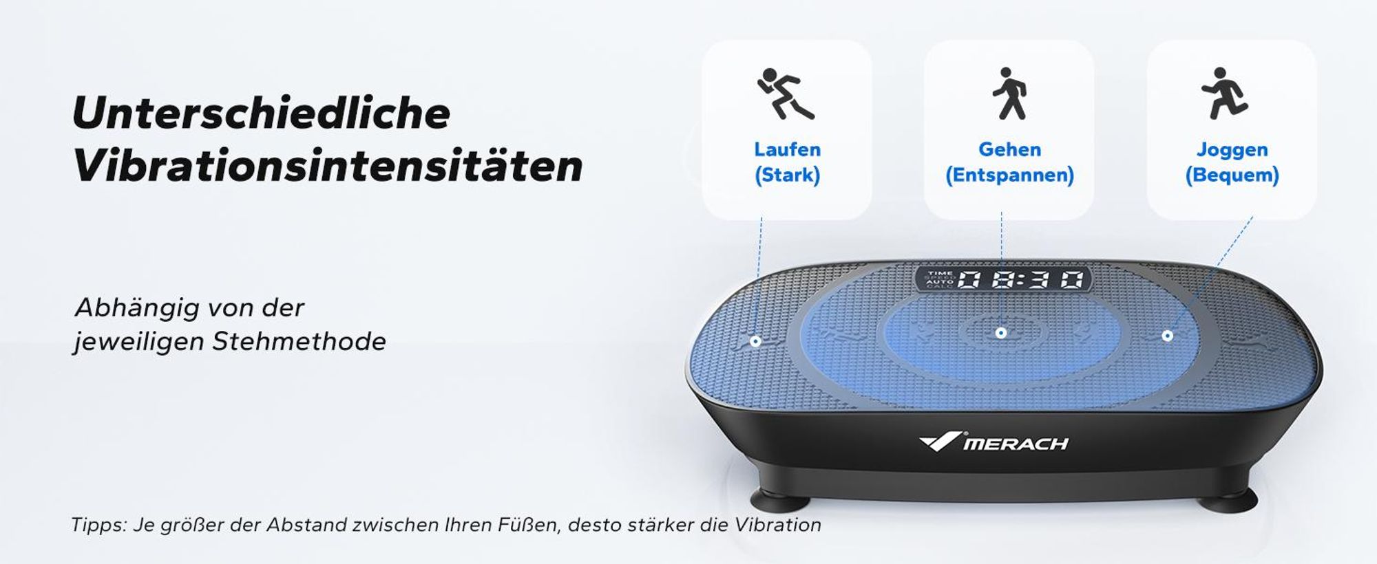 MERACH Vibrationsplatte Trainingsgert  mit 10