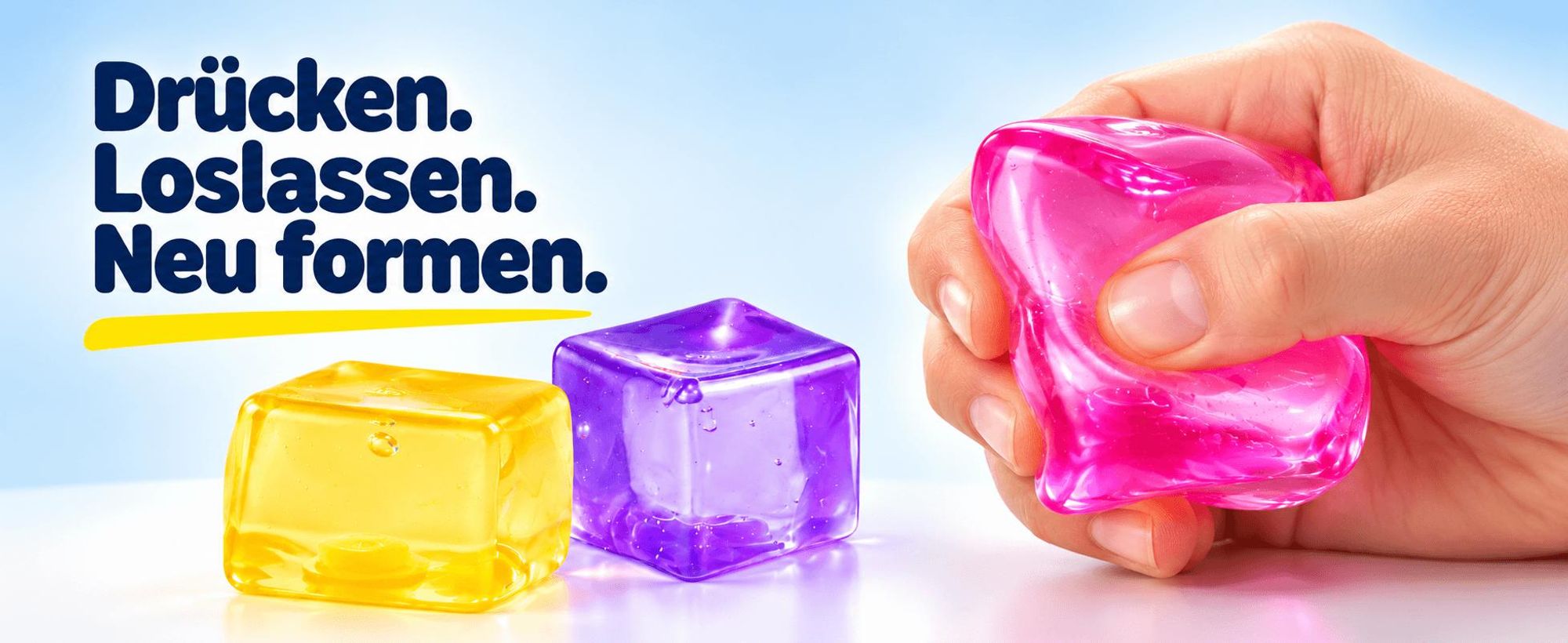 4er Set Cube Squishy Toys Anti-Stress Spielzeug Squishy-Ball zum Stressabbau im Büro für Kinder & Erwachsene