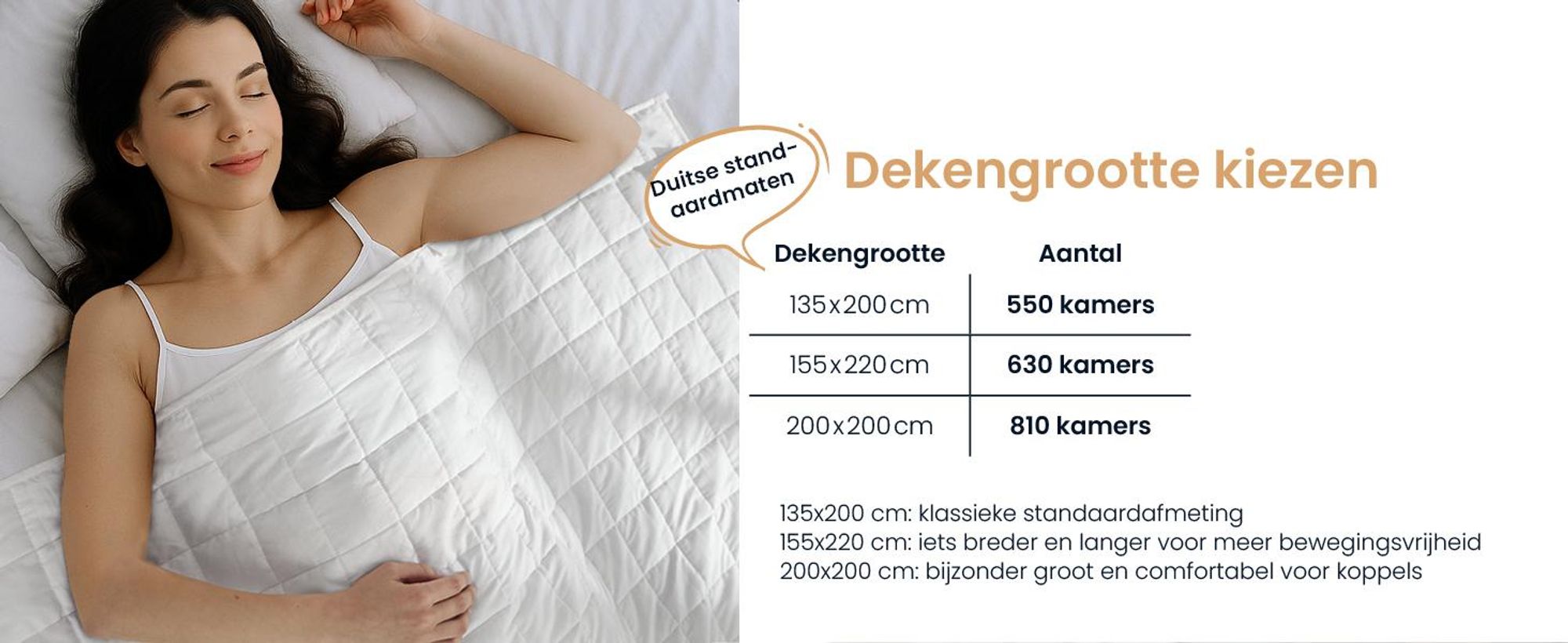 ELONEO Gewichtdeken, 135x200 cm, met 9 kg, gewichtdeken gemaakt van 100% katoen, ontspanningsdeken en anti-stress therapiedeken