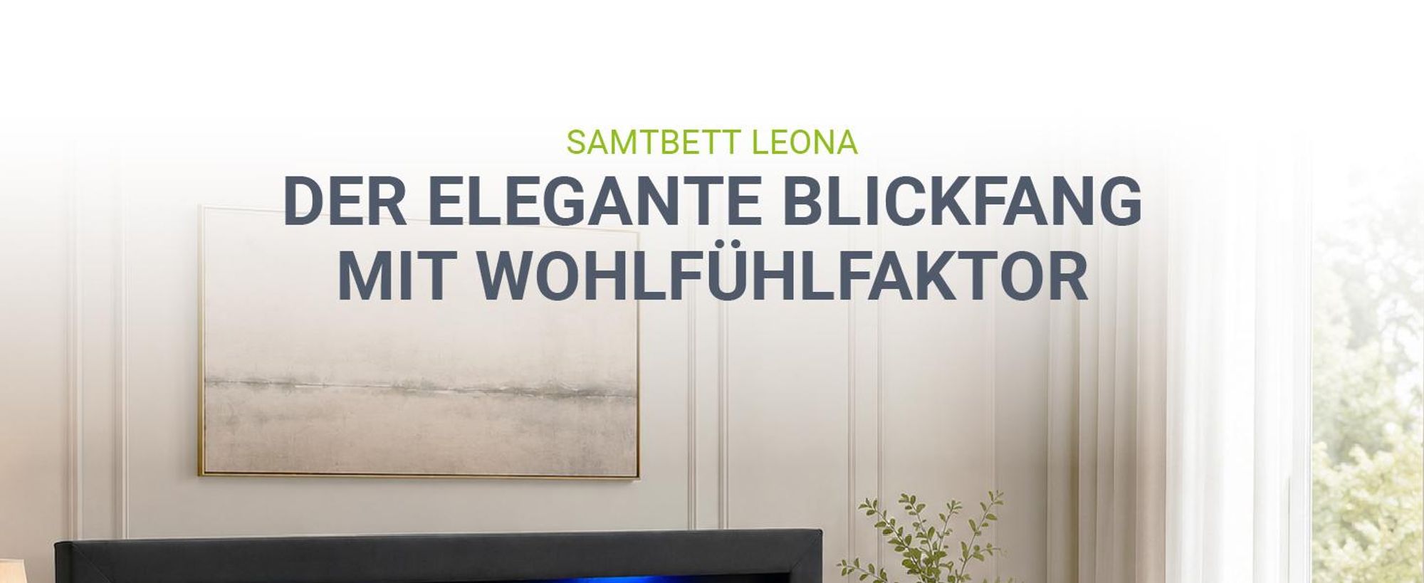 Juskys Boxspringbett Leona Samt 180x200 cm in Schwarz – mit LEDs, Topper & Federkern-Matratzen