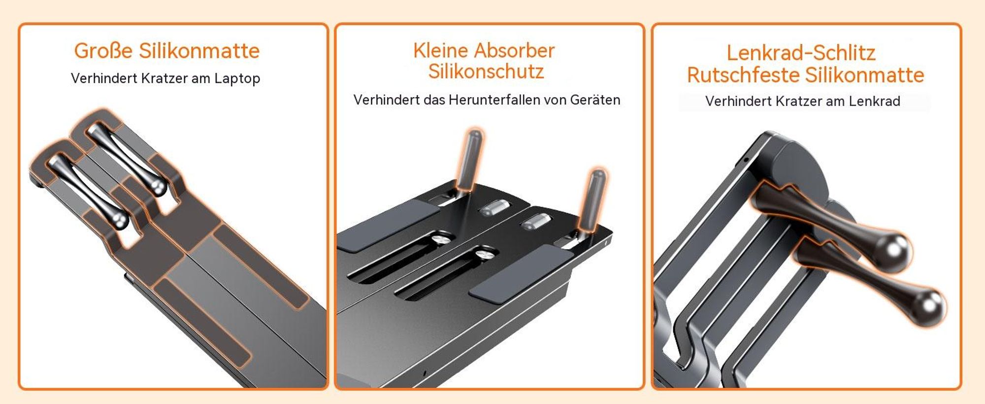 Lenkradtisch Auto Höhenverstellbar, KFZ Laptop Tablet Halterung & Auto Schreibtisch, Klappbarer Tisch fürs Lenkrad, Mobiles Büro Zubehör LKW SUV