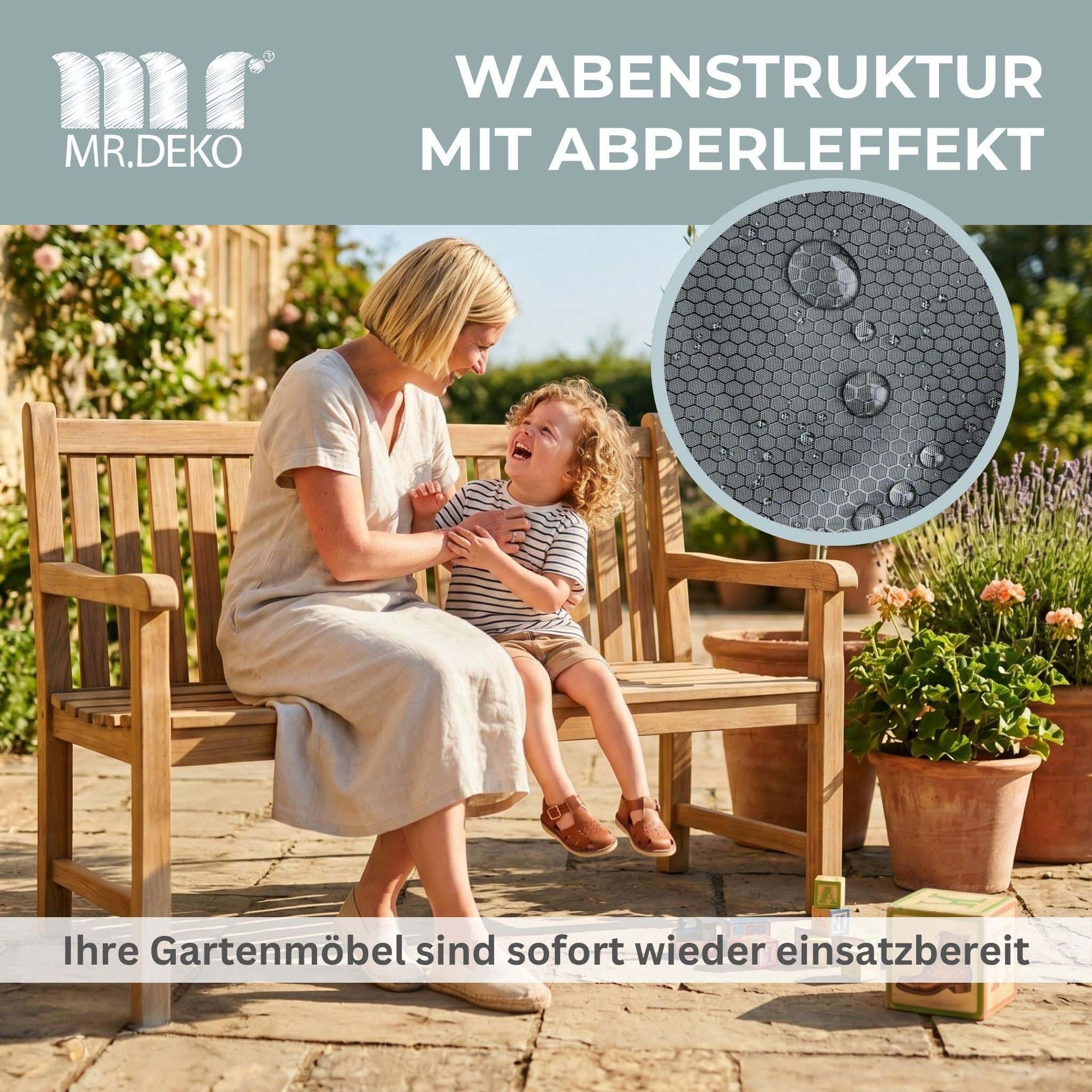 Schutzhaube Aero Protect Dunkelgrau für Gartenbänke 2-Sitzer