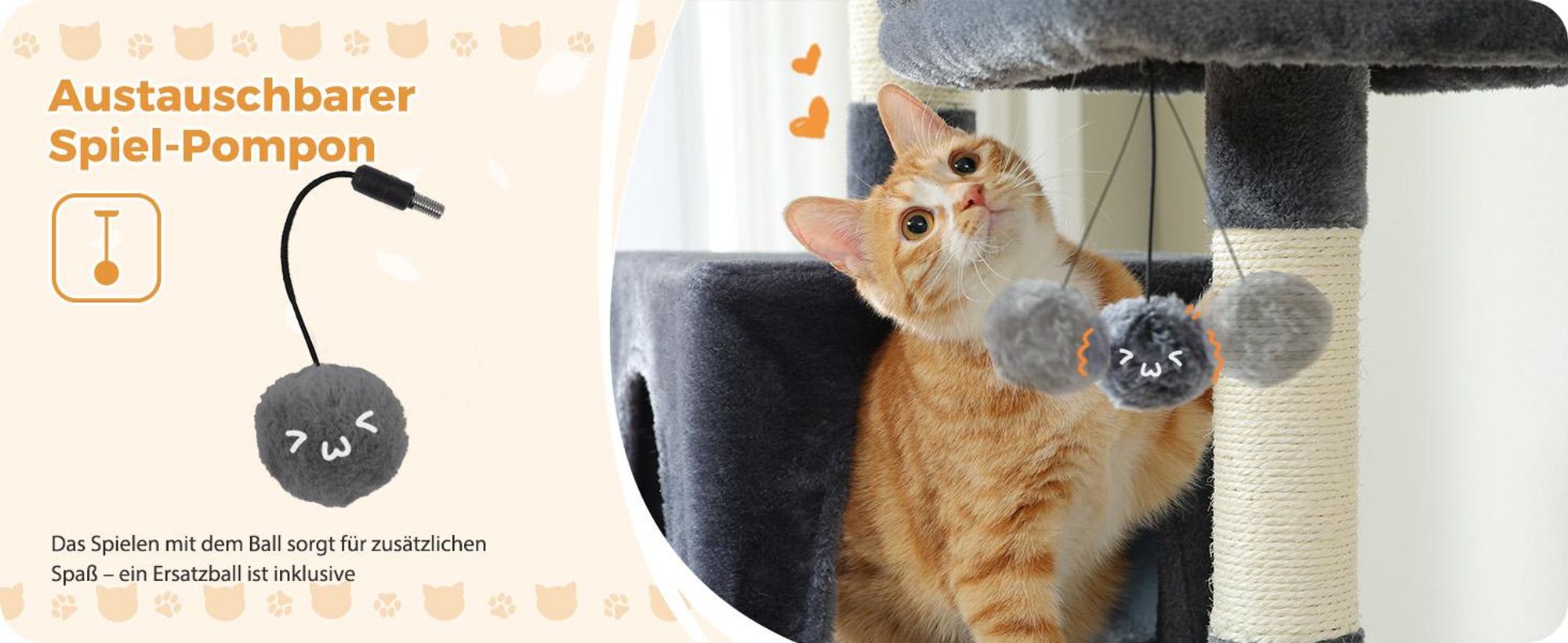 PAWZ Road Kratzbaum Grosse Katzen Stabil, 184 cm Grau