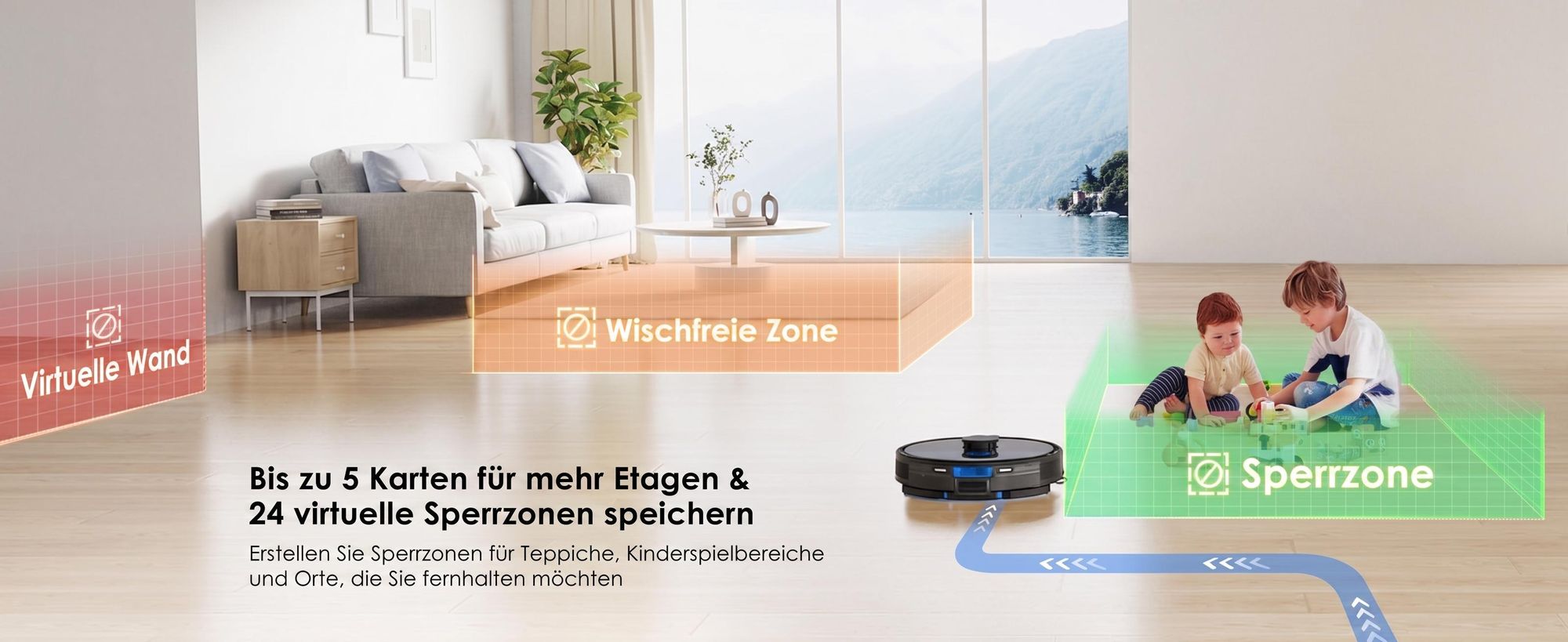 Lubluelu SL60 MAX+ Saugroboter mit Wischfunktion, automatische Absaugstation 2,5L, Laser Navigation, App Steuerung, Saugroboter für Tierhaare 120 Min