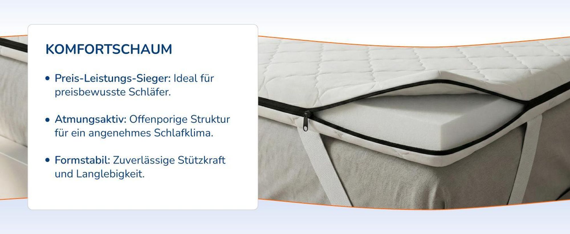 MSS e.K. Komfortschaum Matratzentopper 130 x 200 cm | optimale Körperanpassung | Mattress Topper 130x200 | designed und produziert in Deutschland