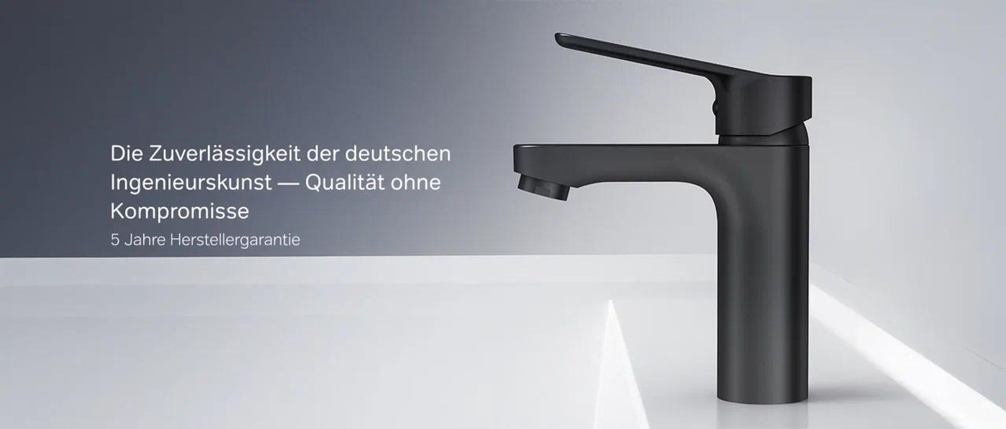 AM.PM Badarmatur mit Pop-Up Ablaufventil für Waschbecken Wasserhahn Bad Schwarz Waschtischarmatur mit Ablaufgarnitur Ventil Ablauf