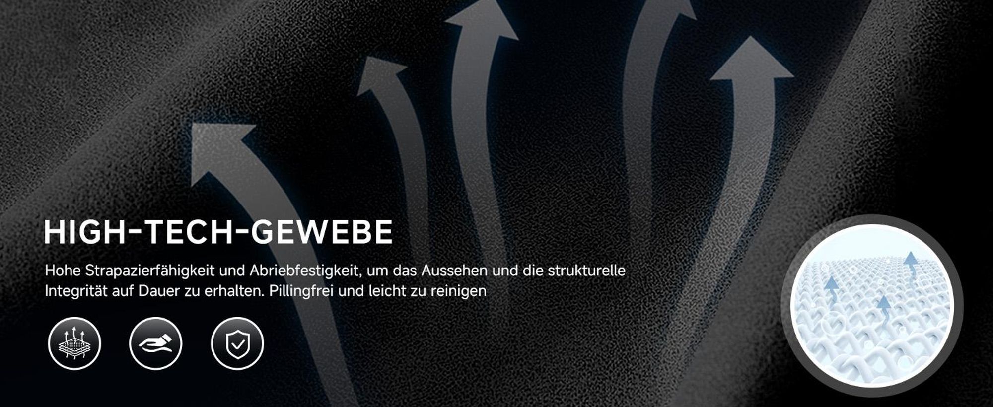 GTPLAYER Gaming Stuhl, Ergonomischer Gamer Stuhl aus Stoff mit Lendenwirbelstütze, PC-Stuhl mit verbreiterter Rückenlehne, Belastbar bis 150 kg, Schwa