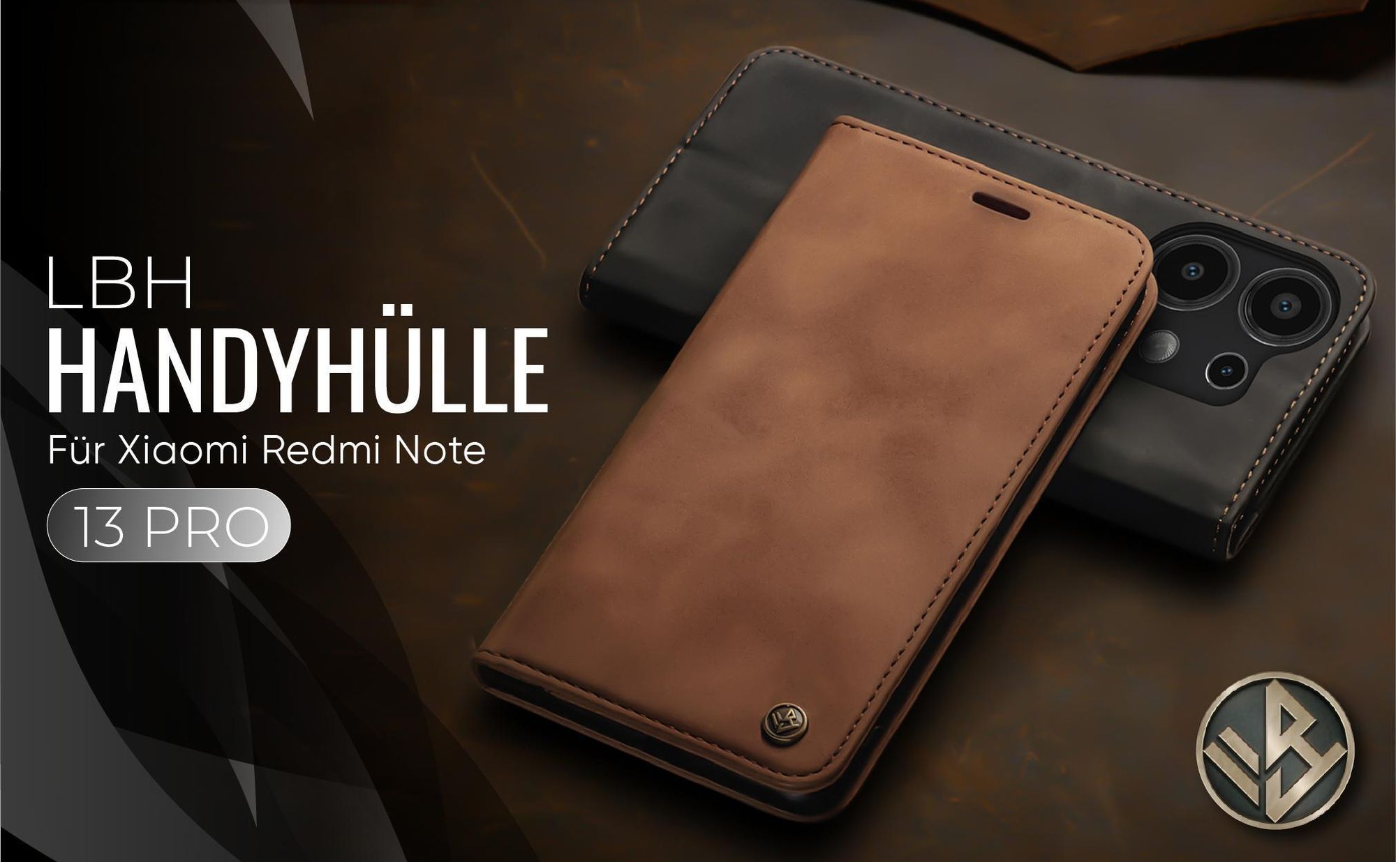 Hochwertige Klapphülle für Xiaomi Redmi Note 13 Pro im klassischen Design