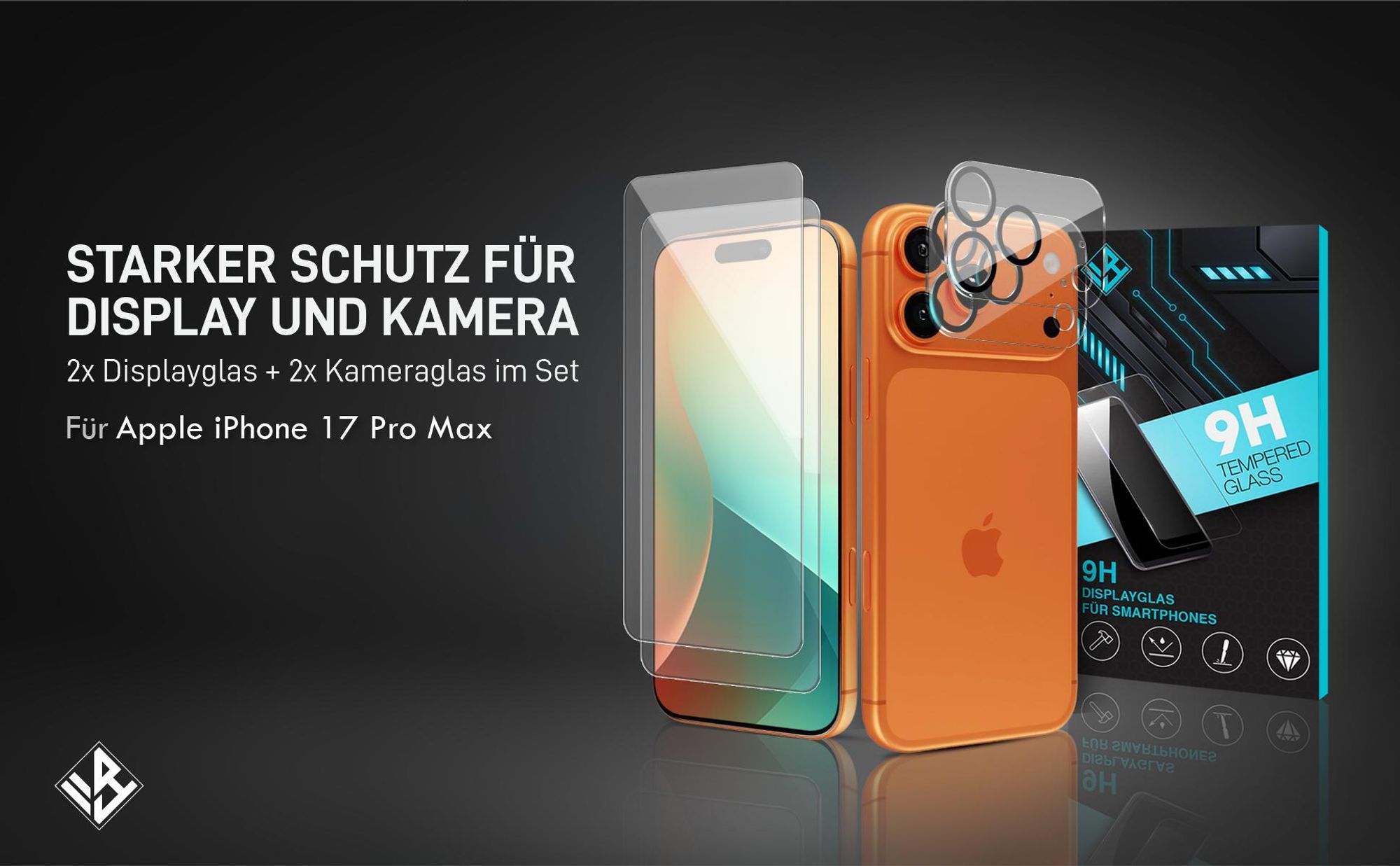 2er Set Kamera & Displayschutzglas für Apple iPhone 17 Pro Max in 9H Härte
