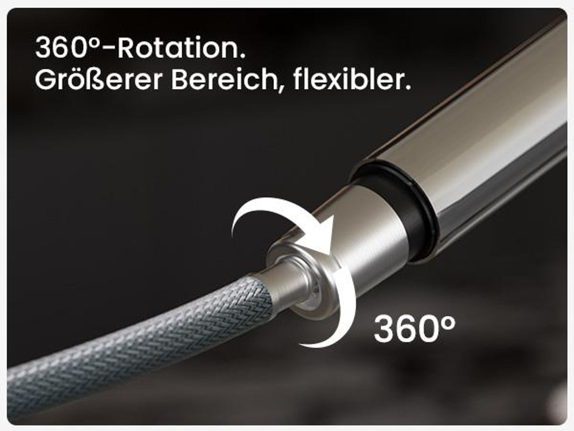 CECIPA Küchenarmatur Ausziehbar, Küchenhahn mit Dusche, Hochdruck Mischbatterie 2 Strahlarten, Edelstahl 360° drehbar für Ein- & Doppelspüle