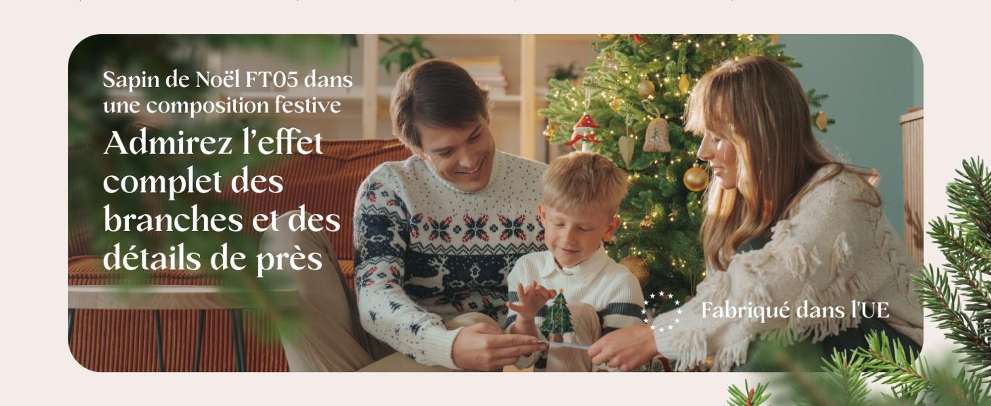 FAIRYTREES : Sapin de Noël, variété Nordmann Premium, 180 cm, éléments naturels moulés par injection, fabriqué dans l'UE, sapin de Noël avec support en bois de frêne fabriqué à la main