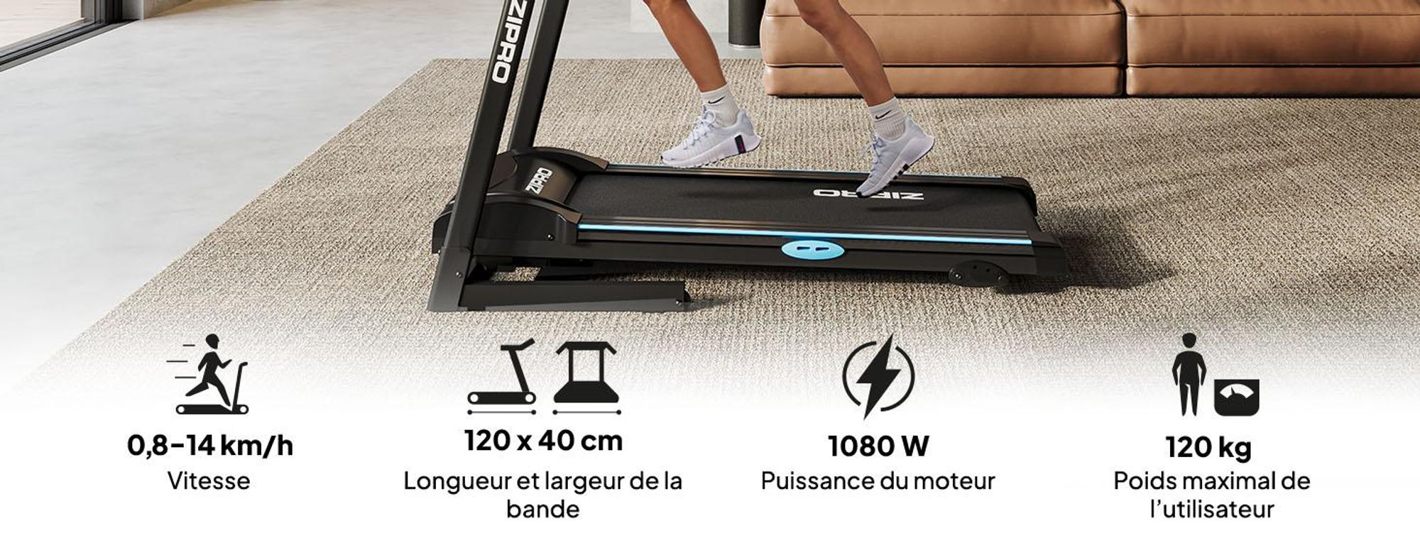 Zipro Tekno Électrique - Appareil de fitness pour le fitness à domicile Pliable