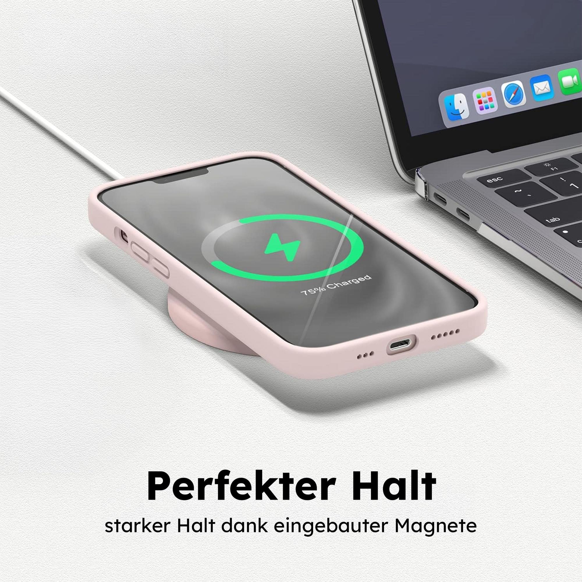 alkaya. iPhone 13 Schutzhülle kompatibel mit Magsafe, Handyhülle, Silikonhülle - Pink