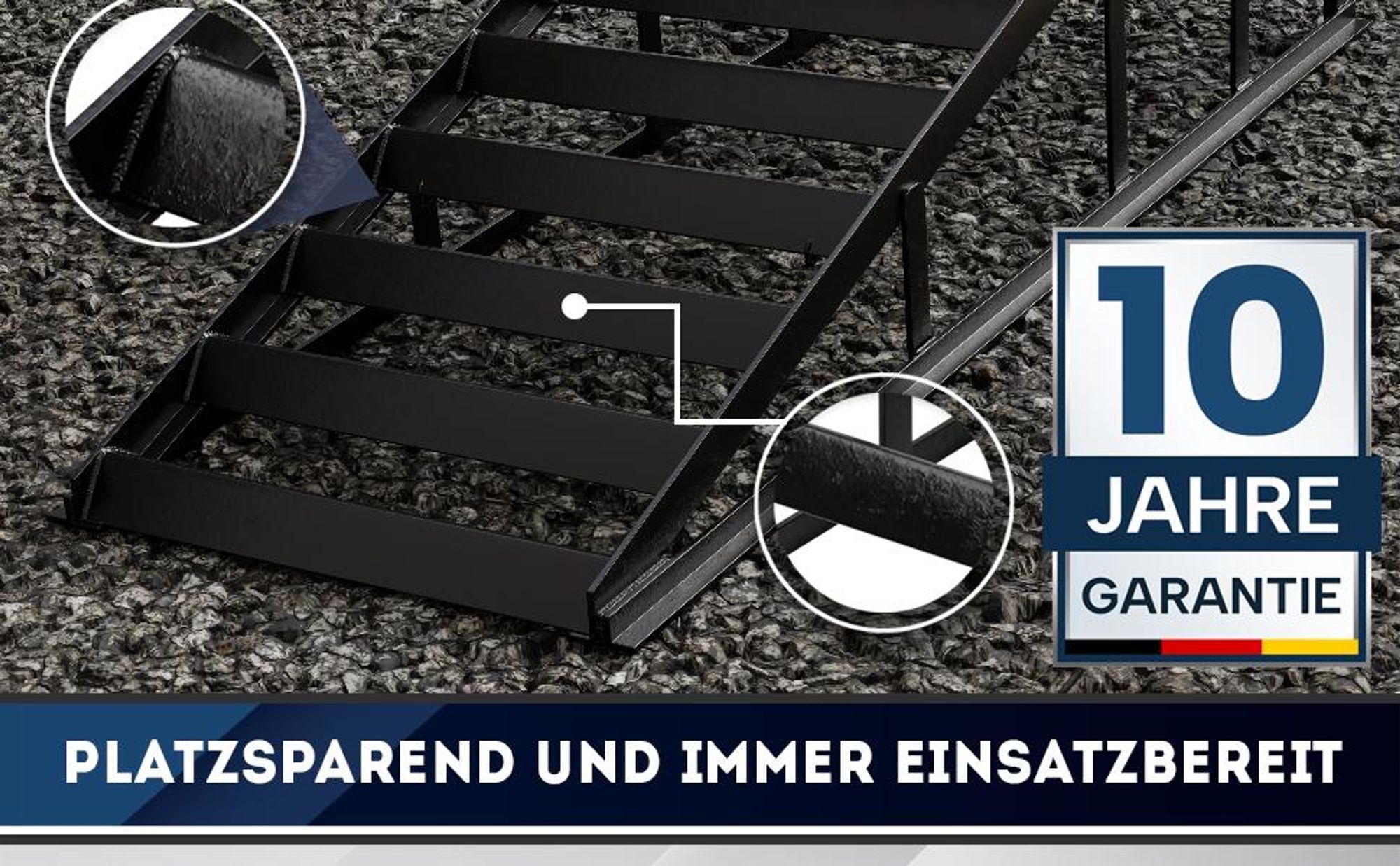 WERKTHOR Auffahrrampe PKW Metall - [2er Set] Auffahrrampen für maximalen Halt [<3t] - Hochbelastbare Rampe Auto für jeden Untergrund