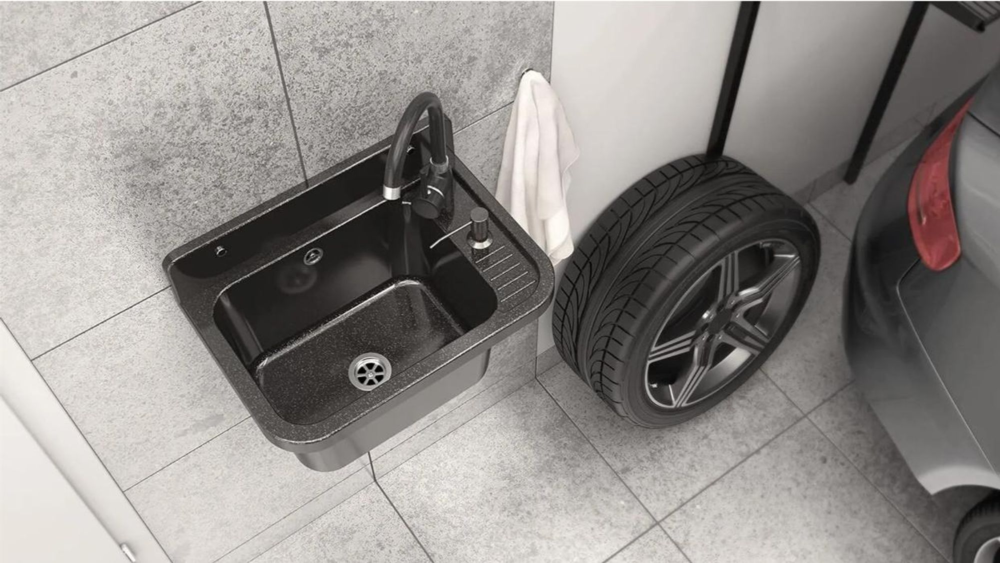 Waschbecken für die Garage