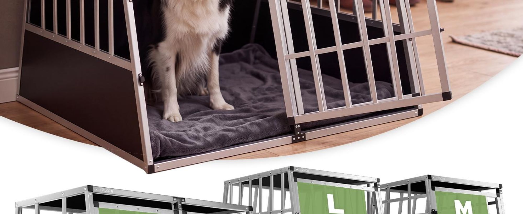 CADOCA® Hundebox L Aluminium 66 x 90 x 72cm