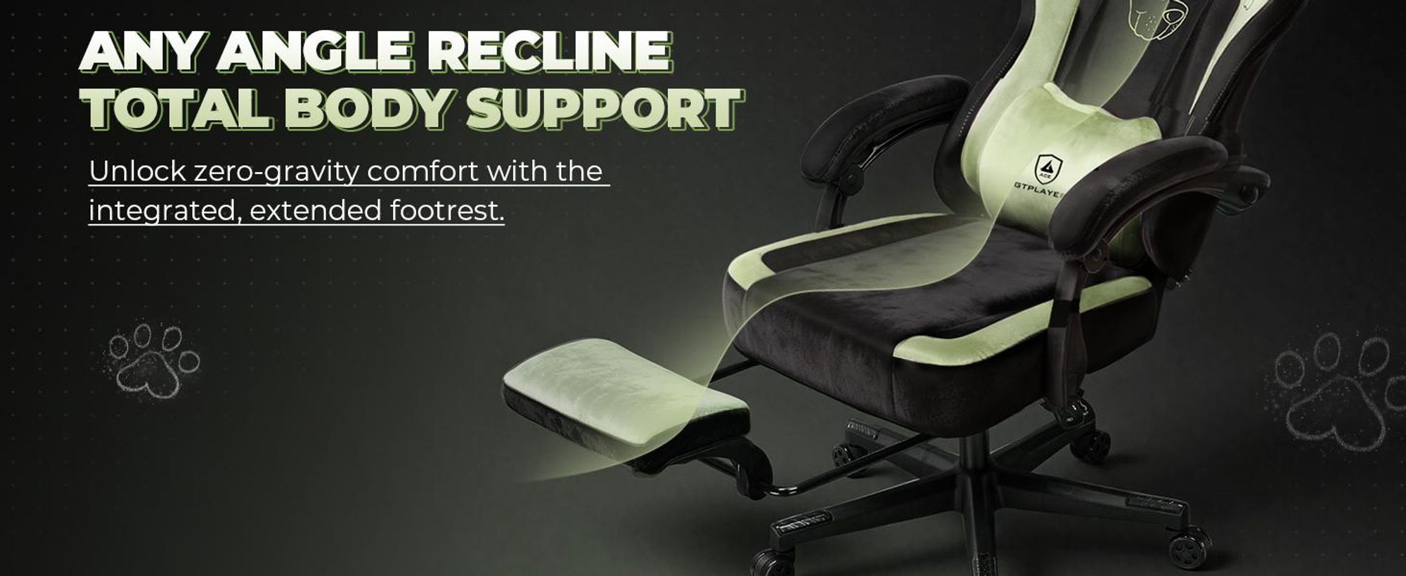 GTPLAYER Roztomilá herní židle se sametovou tkaninou, herní židle, ergonomická kancelářská židle, herní židle s kočičíma ušima, paměťovou pěnou a opěrkou nohou, 150 kg