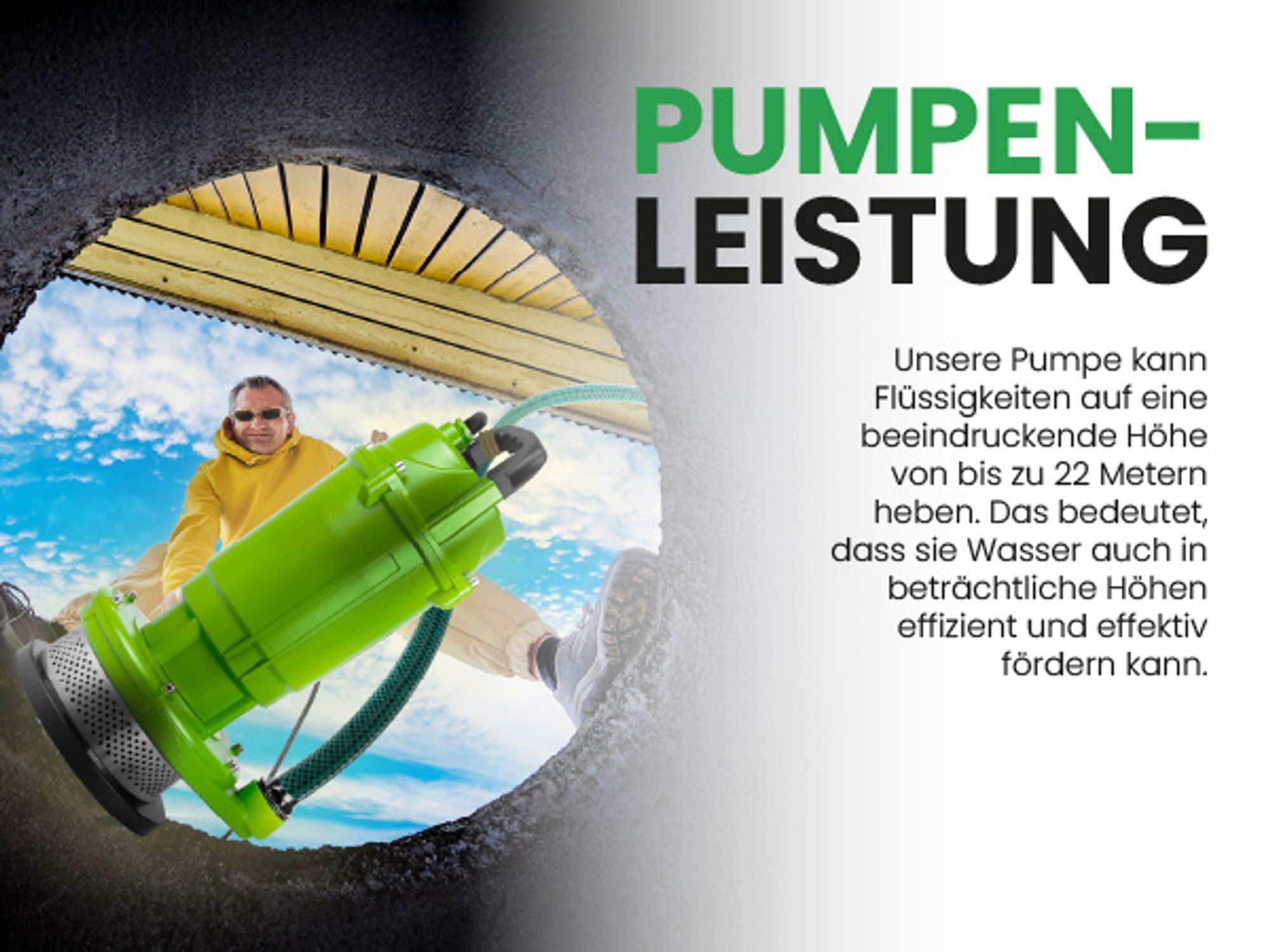 MalTec Tauchpumpe Schmutzwasserpumpe Reinwasserpumpe 1080l/h bis 5 Meter mit Kabel 10m Membranmotor 3,3kg