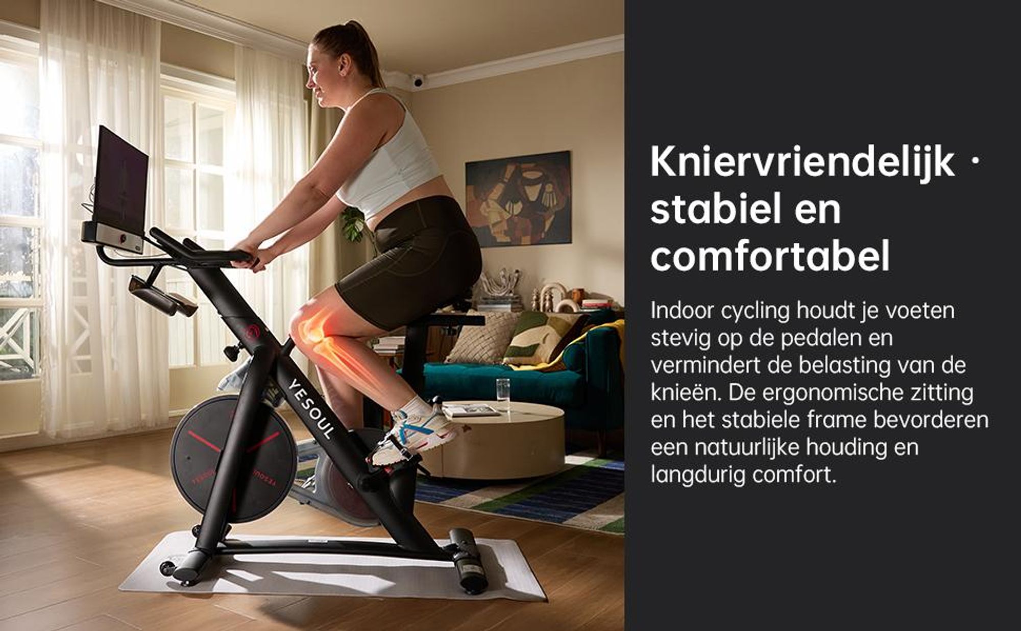 Yesoul G1M Max fitnessbike, 21,5" FHD-display, 30W x4 luidsprekers, 360°-geluid, magnetische weerstand, stil en met onbeperkte streaming